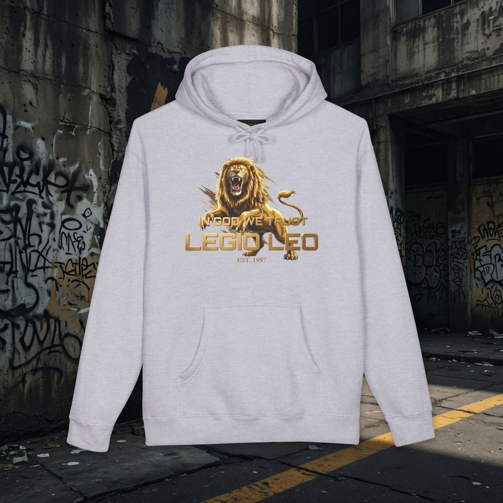 Heavyweight Hooded Sweatshirt | Bold LION & IN GOD WE TRUST