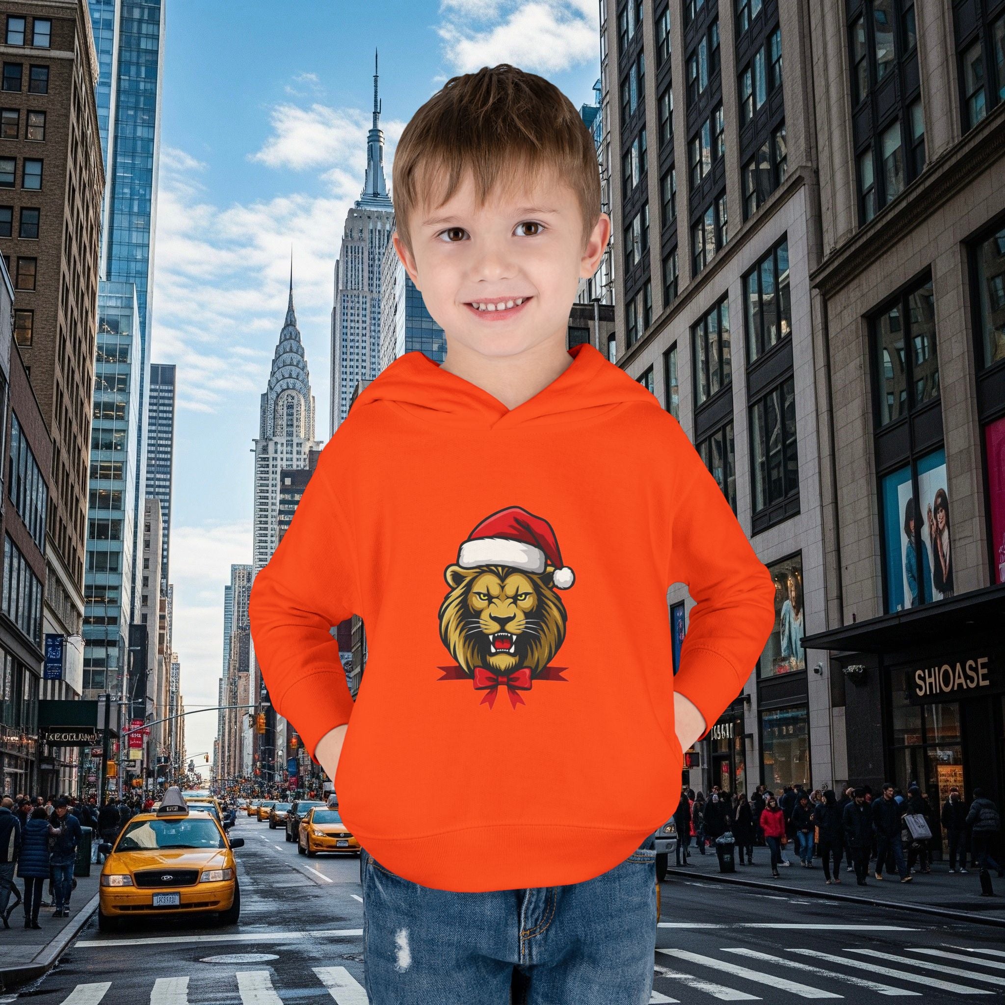 Christmas Legio Leo’s Toddler Pullover Fleece Hoodie (Grown Lion)