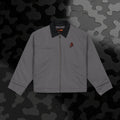 Legio Leo by DZ Royal Embroidered Duck Cloth Work Jacket — Durable Black Canvas Utility Coat