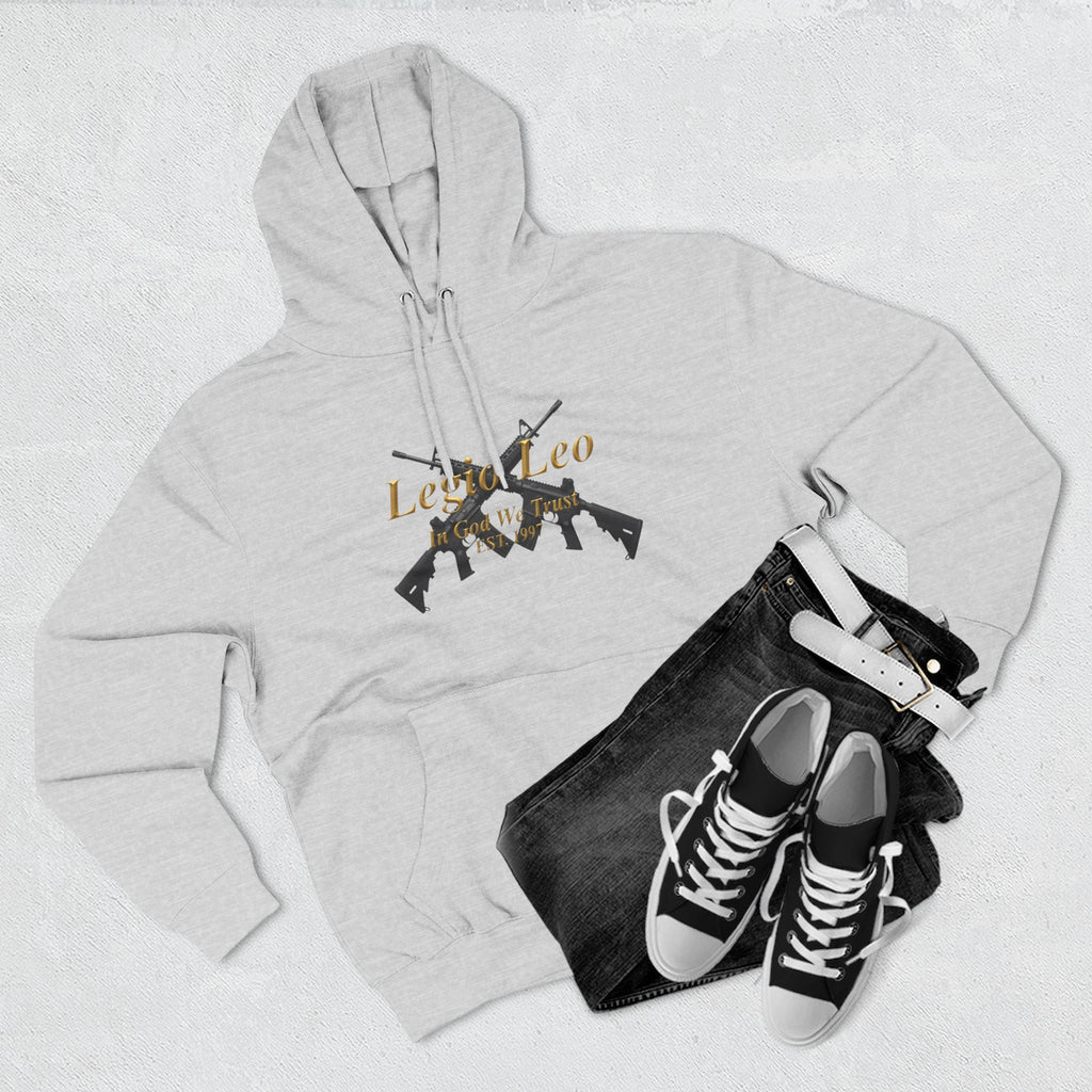 Legio Leo Warrior Fleece Hoodie – Minimal Gold Script Pullover