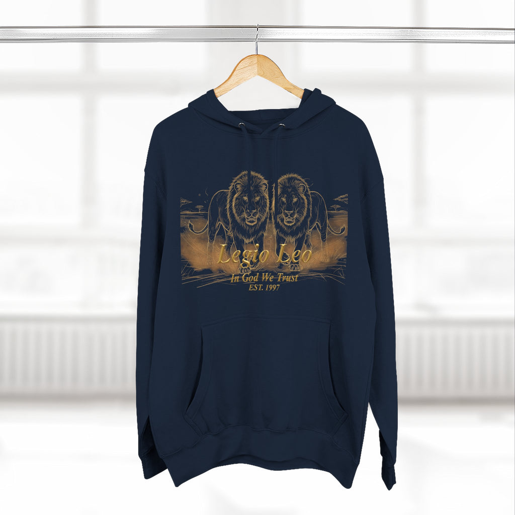 Legio Leo Fleece Hoodie – Minimal Gold Script Brothers 4 Life Pullover