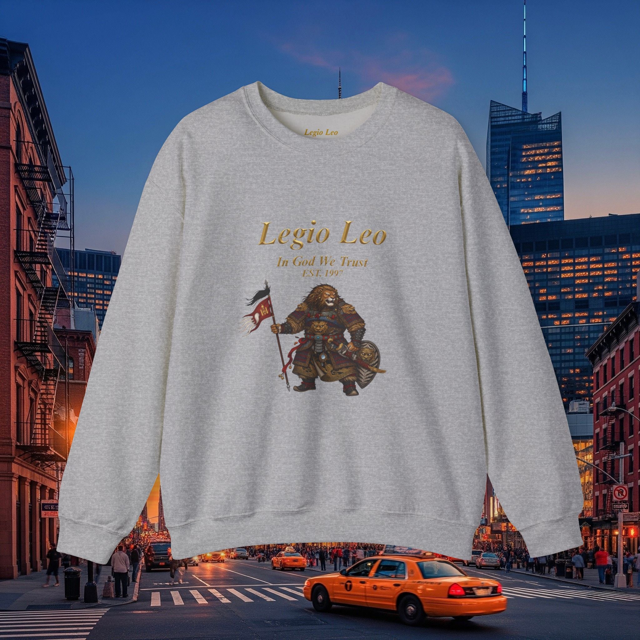 Legio Leo Cozy Crewneck Sweatshirt | Mongol Warrior Design