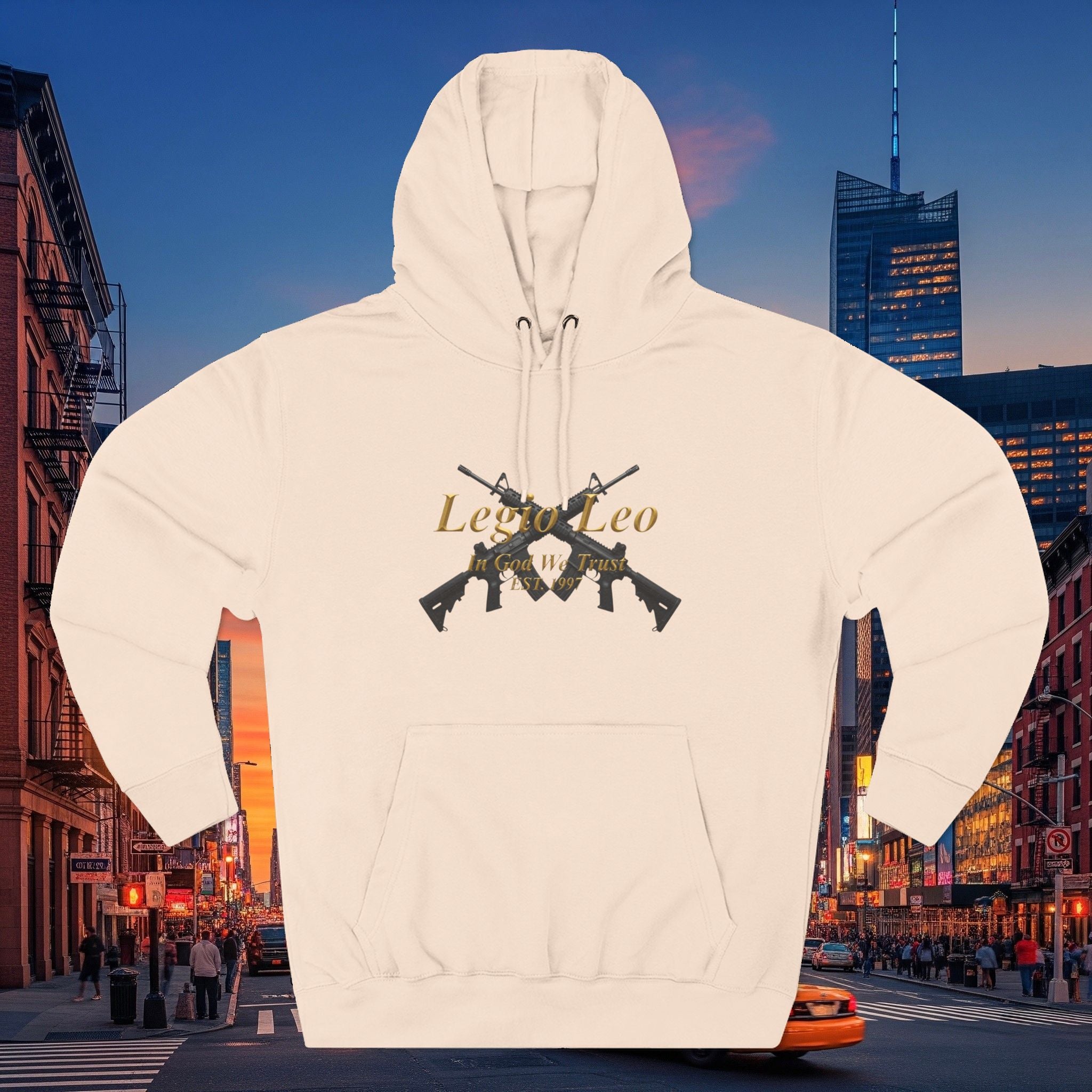 Legio Leo Warrior Fleece Hoodie – Minimal Gold Script Pullover