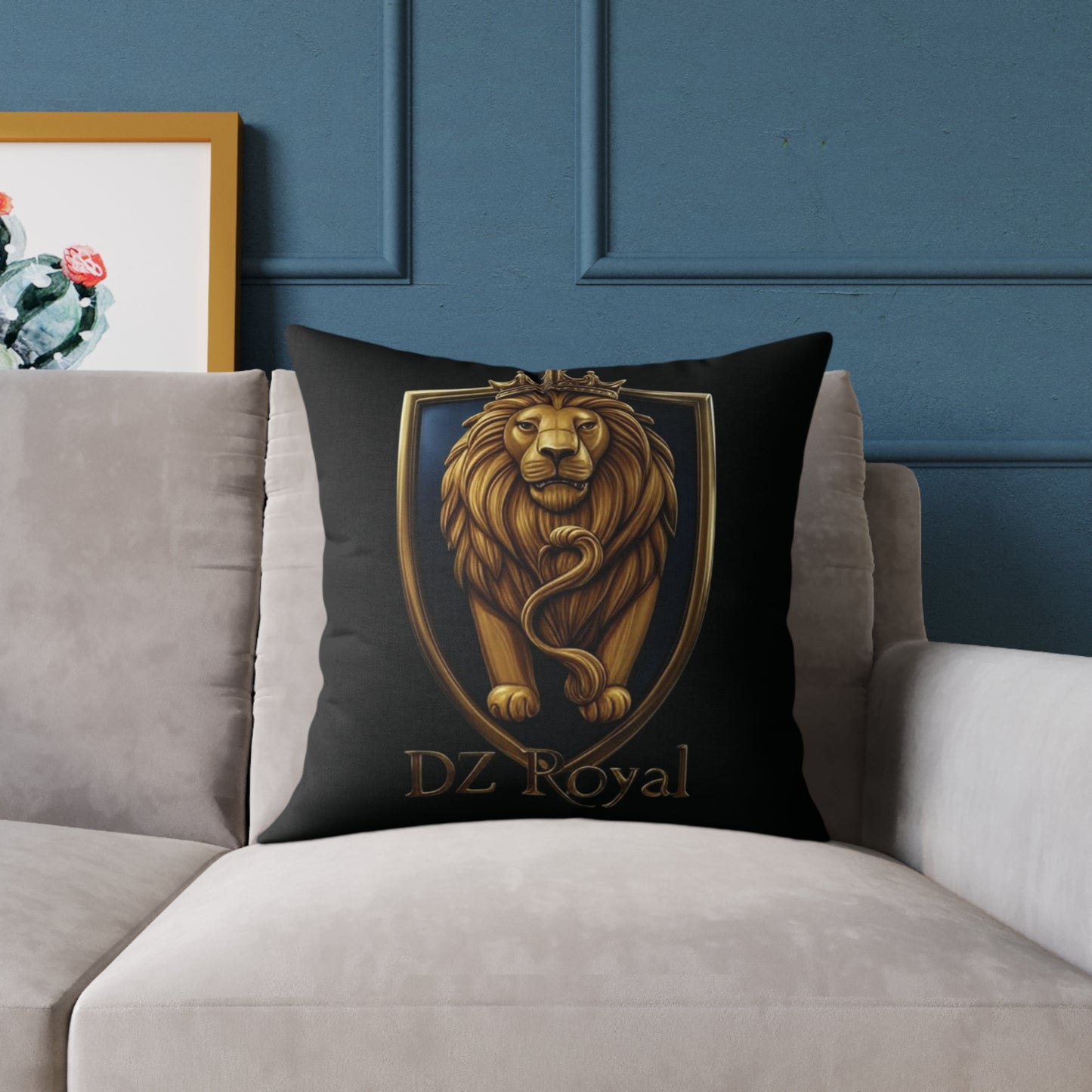 DZ Royal Square Poly Canvas Pillow