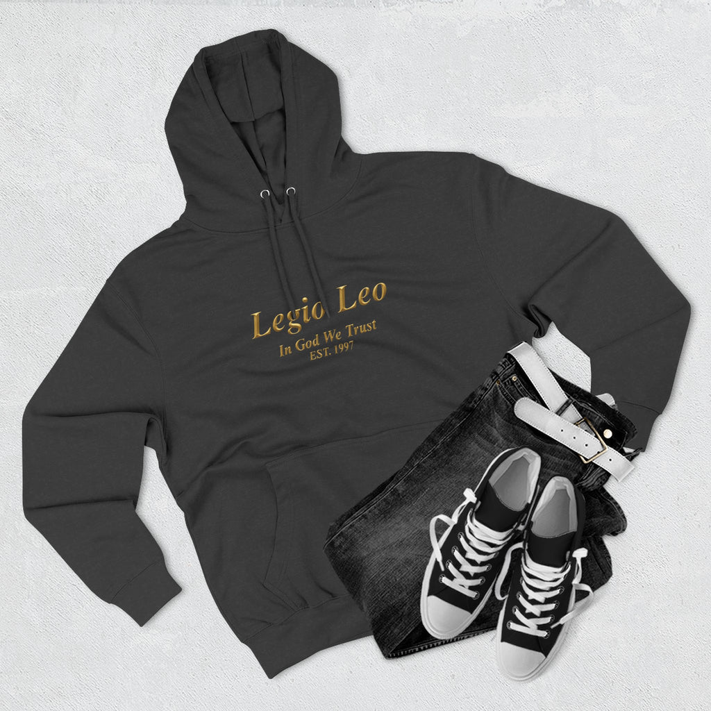 Legio Leo Fleece Hoodie – Minimal Gold Script Pullover