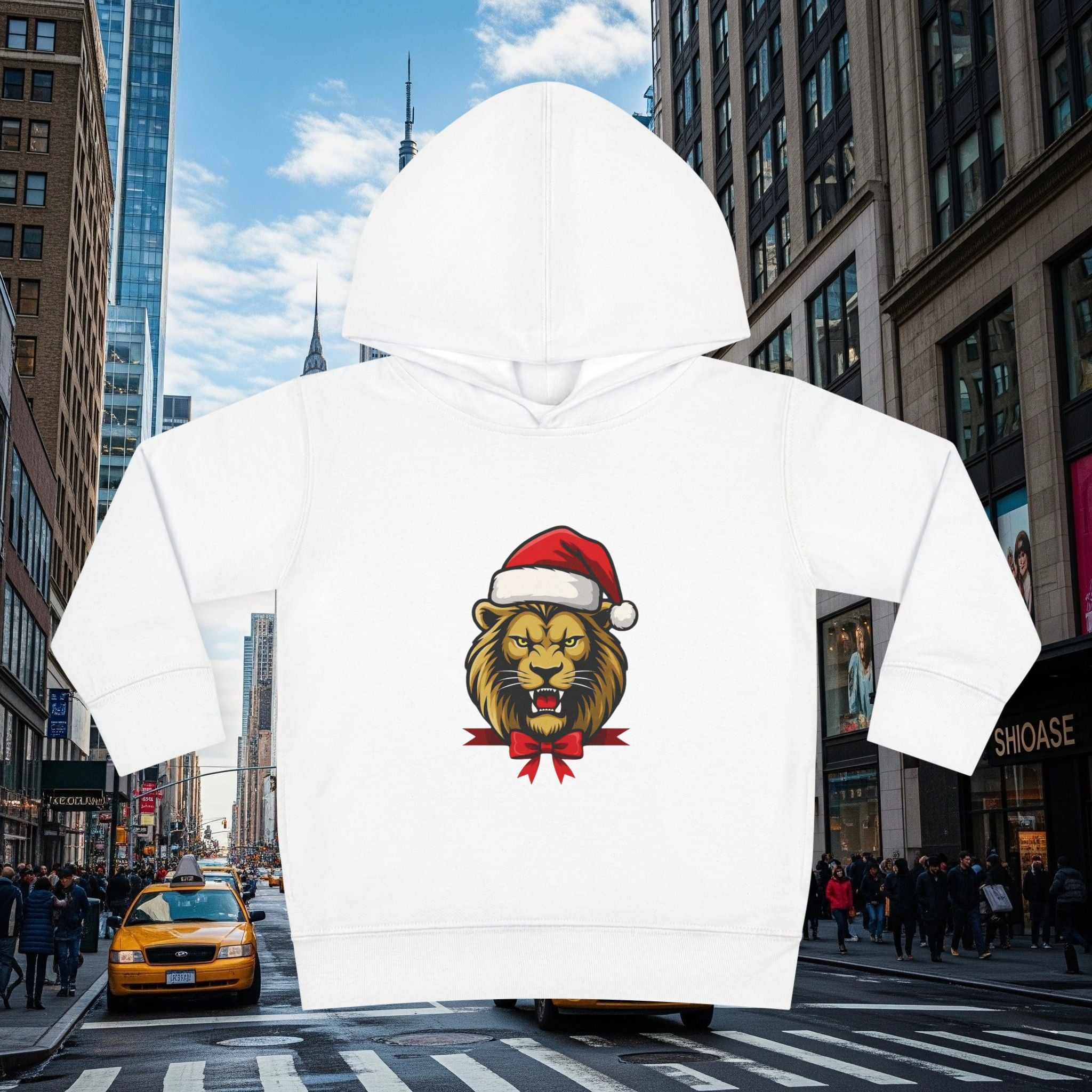 Christmas Legio Leo’s Toddler Pullover Fleece Hoodie (Grown Lion)