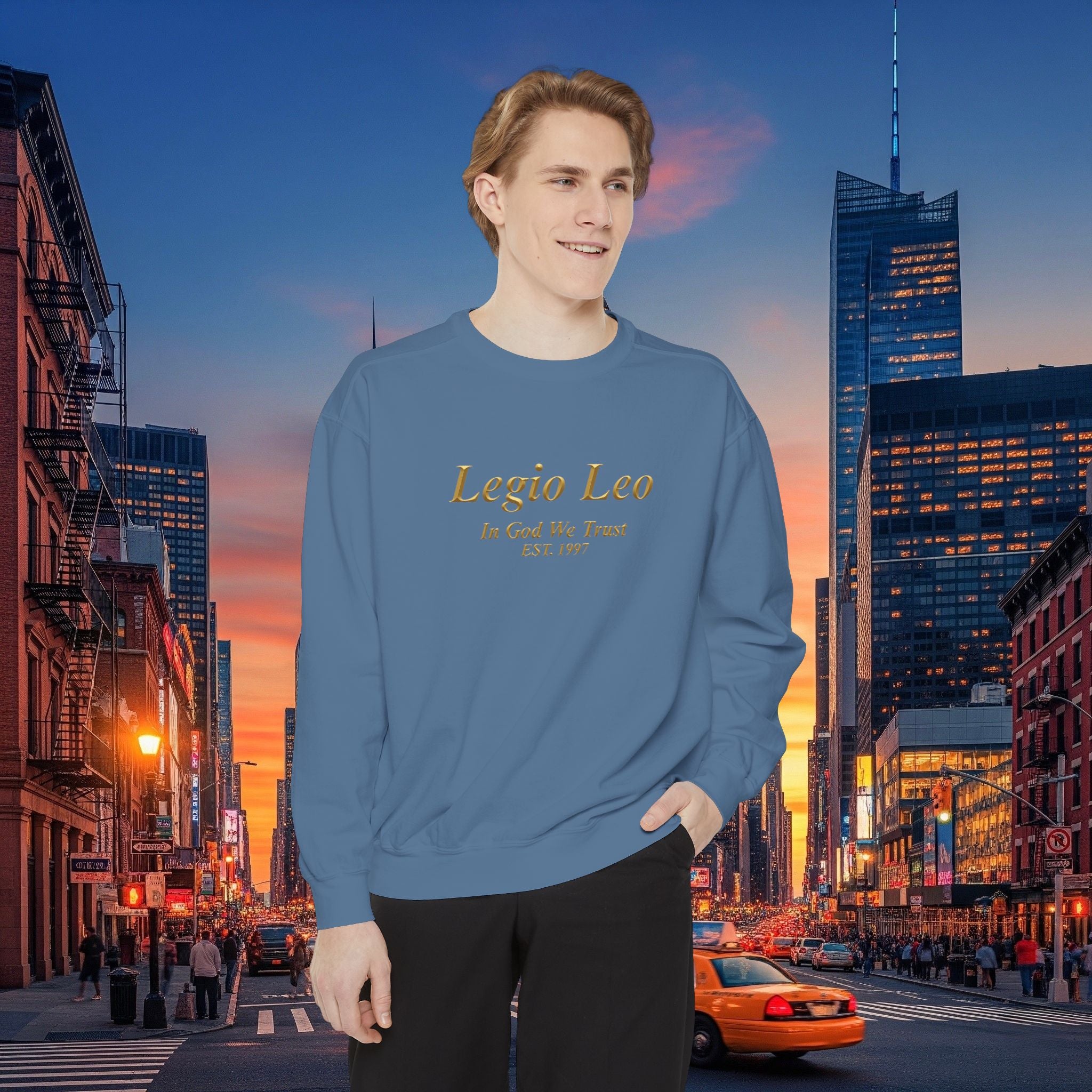 Legio Leo Sweatshirt – Minimal Gold Script Brothers 4 Life  Crewneck