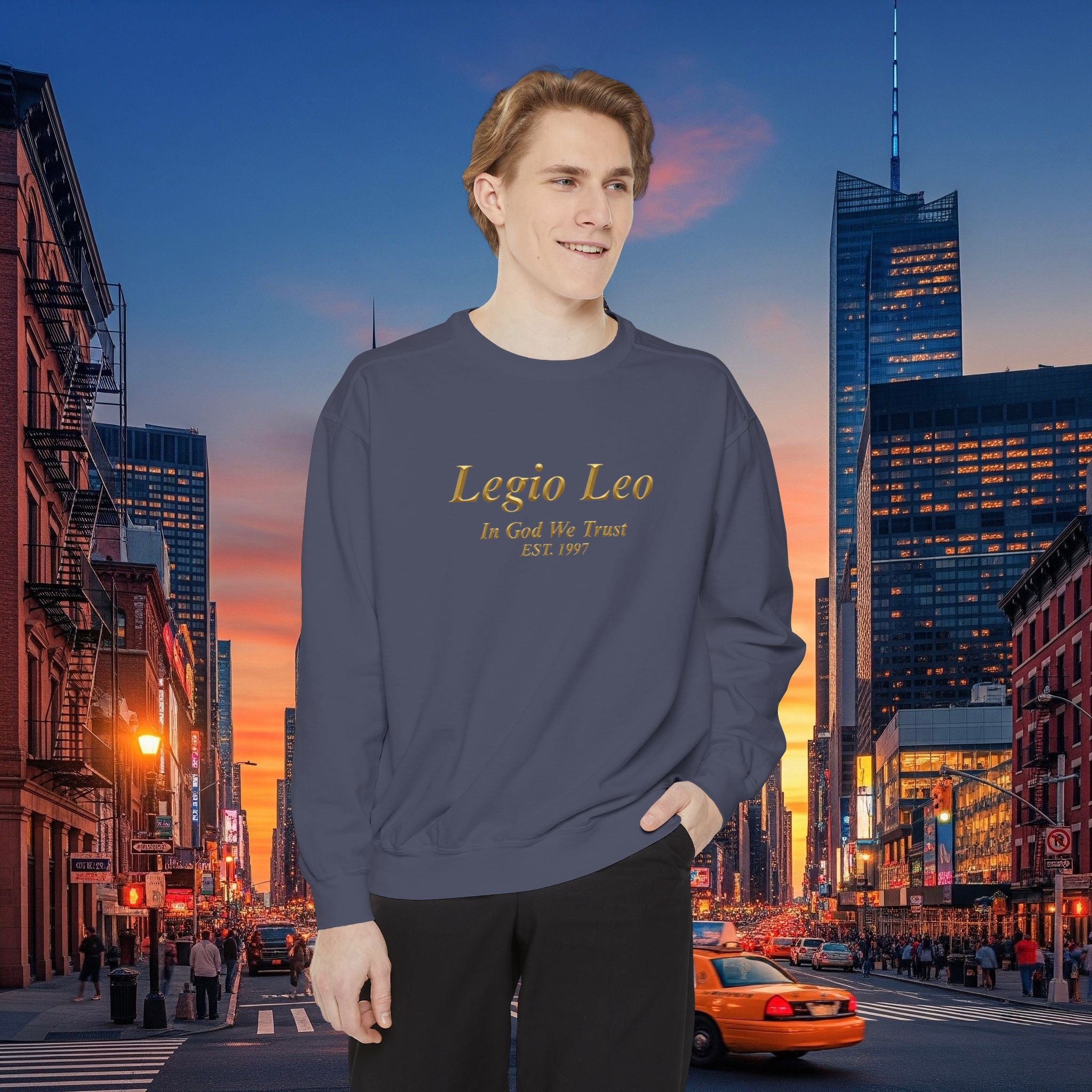 Legio Leo Sweatshirt – Minimal Gold Script Brothers 4 Life  Crewneck