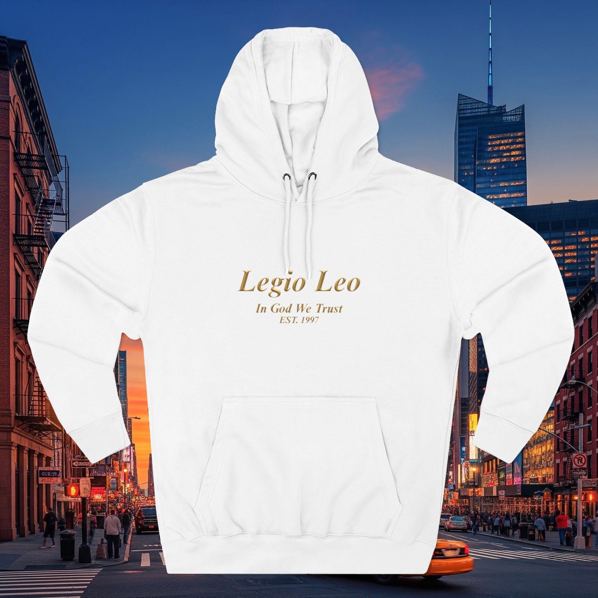 Legio Leo Fleece Hoodie – Minimal Gold Script Pullover