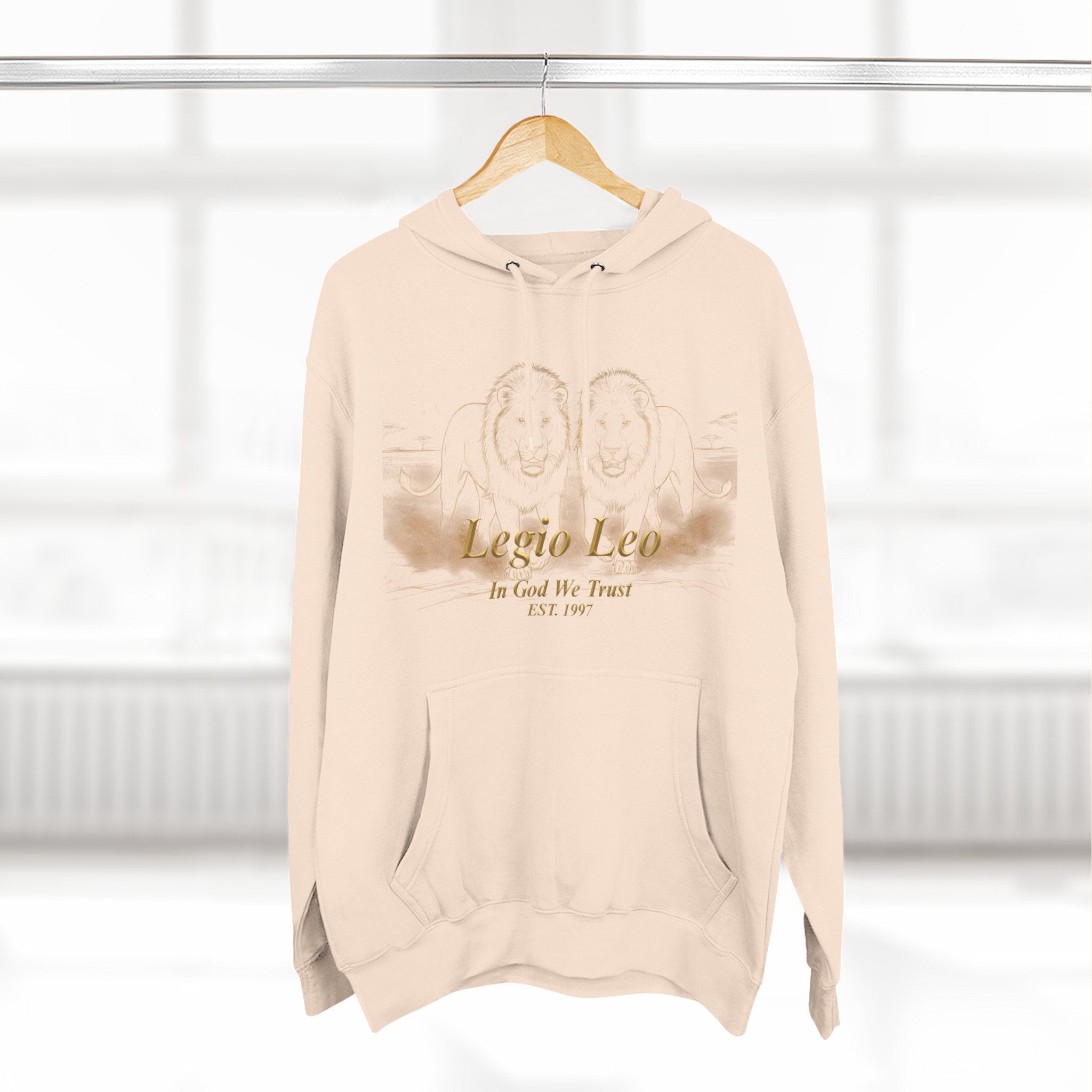 Legio Leo Fleece Hoodie – Minimal Gold Script Brothers 4 Life Pullover