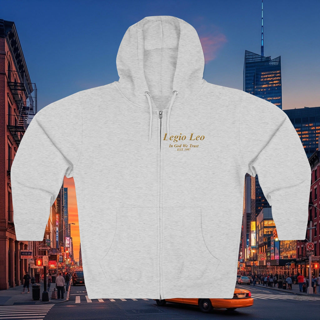 Zip Hoodie — "Legio Leo" Classic Small Chest Logo Zip-Up