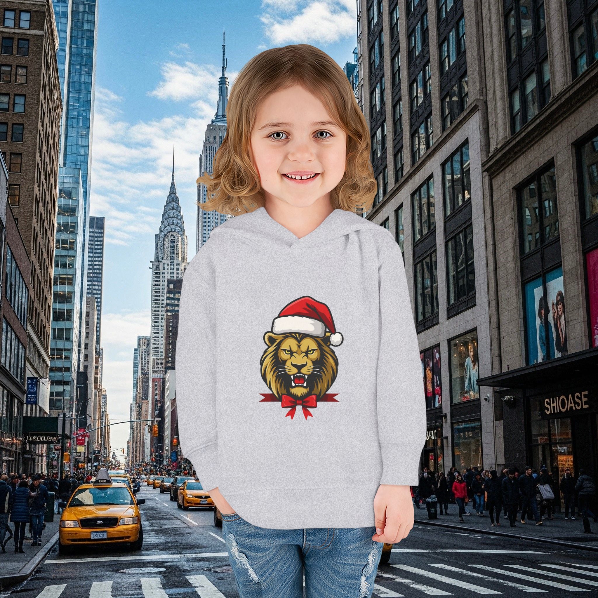Christmas Legio Leo’s Toddler Pullover Fleece Hoodie (Grown Lion)