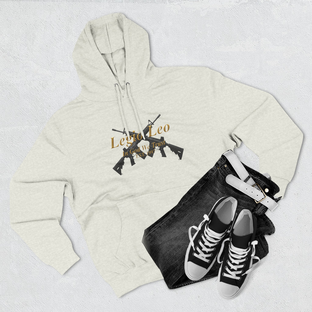 Legio Leo Warrior Fleece Hoodie – Minimal Gold Script Pullover
