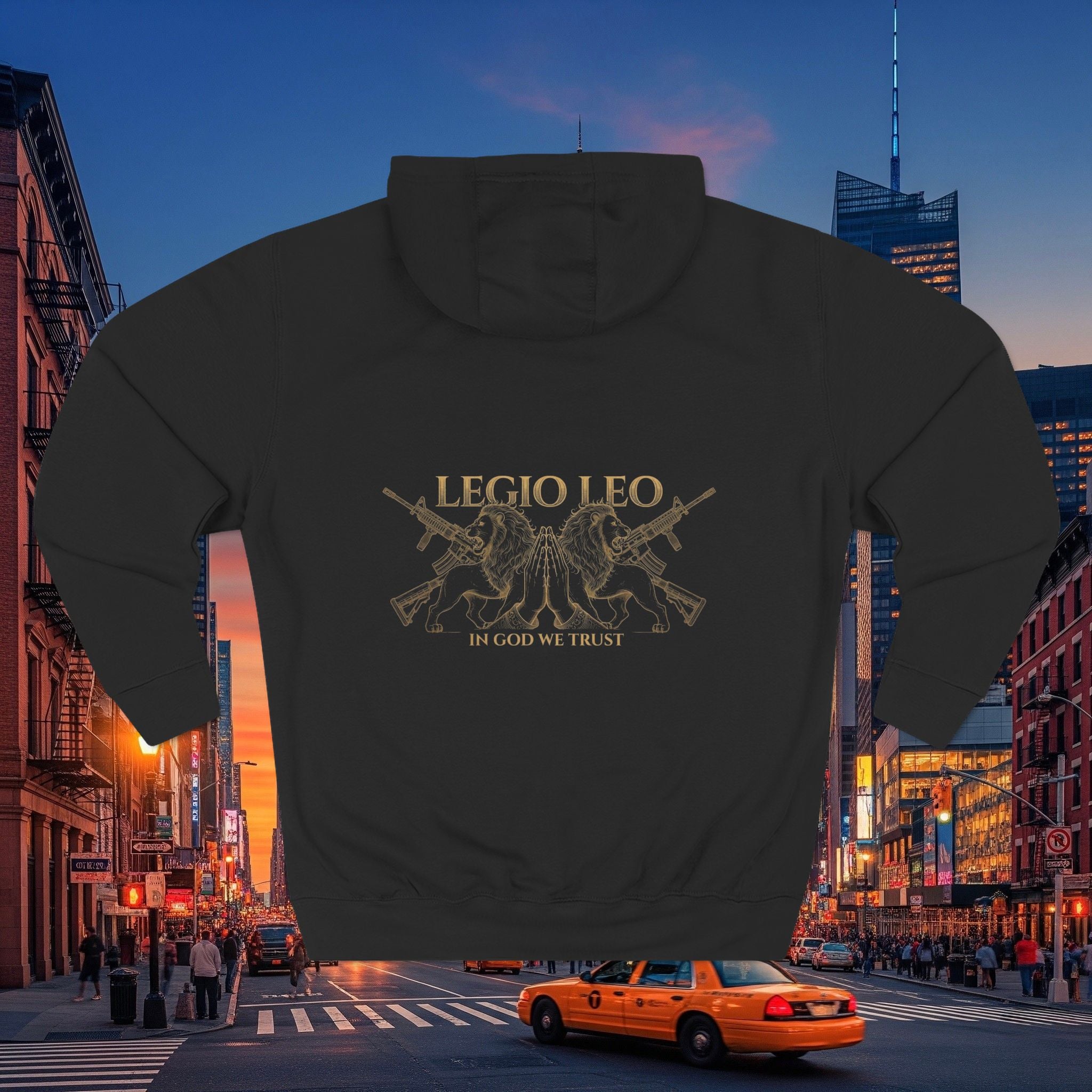 Legio Leo Fleece Hoodie – Minimal Gold Script Brothers 4 Life Pullover