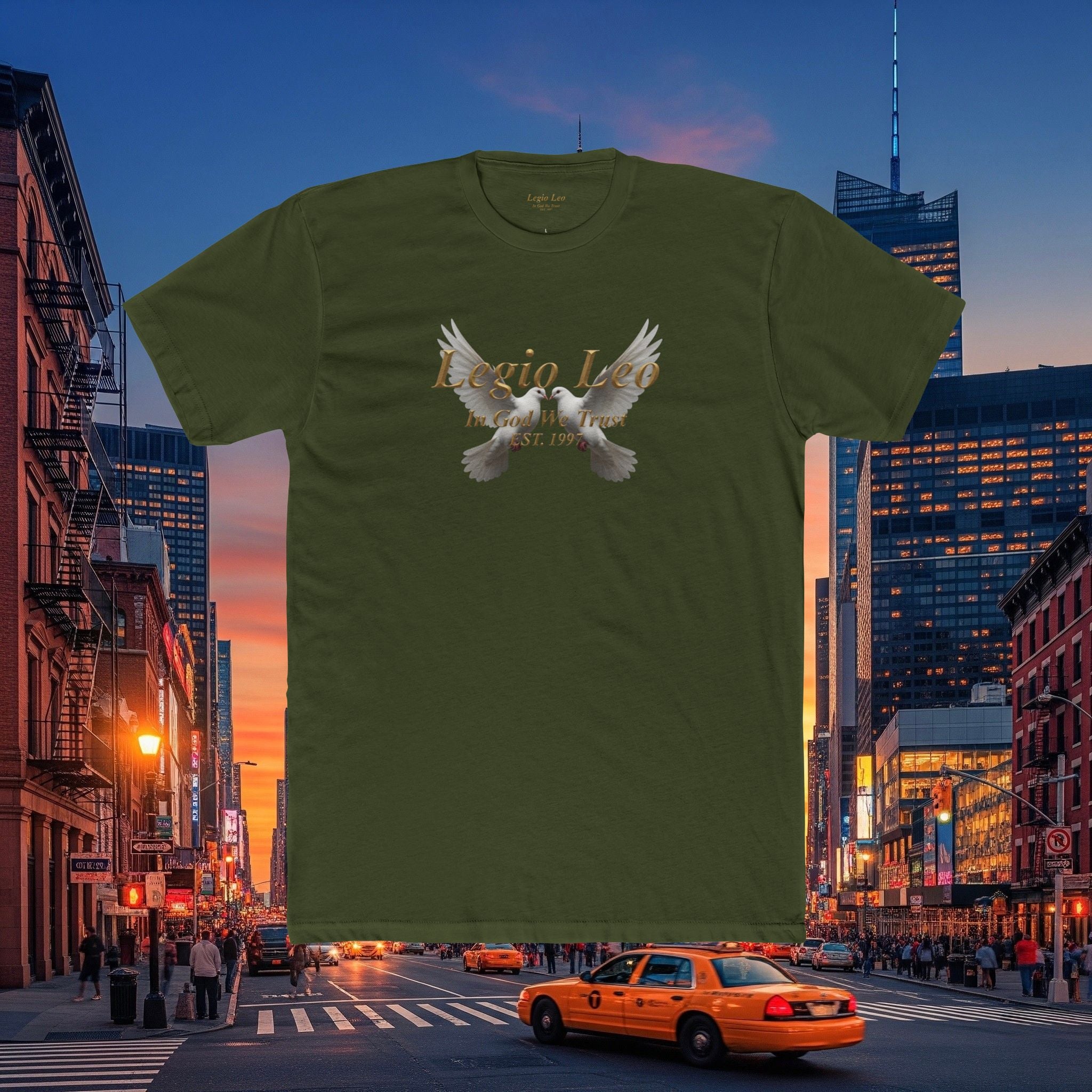 Crew Tee — 'Peaceful' Dove Graphic Cotton T‑Shirt