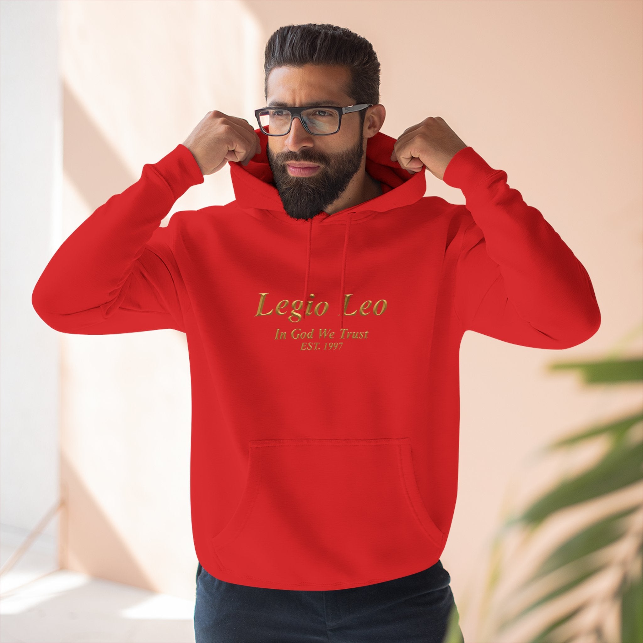 Legio Leo Fleece Hoodie – Minimal Gold Script Pullover