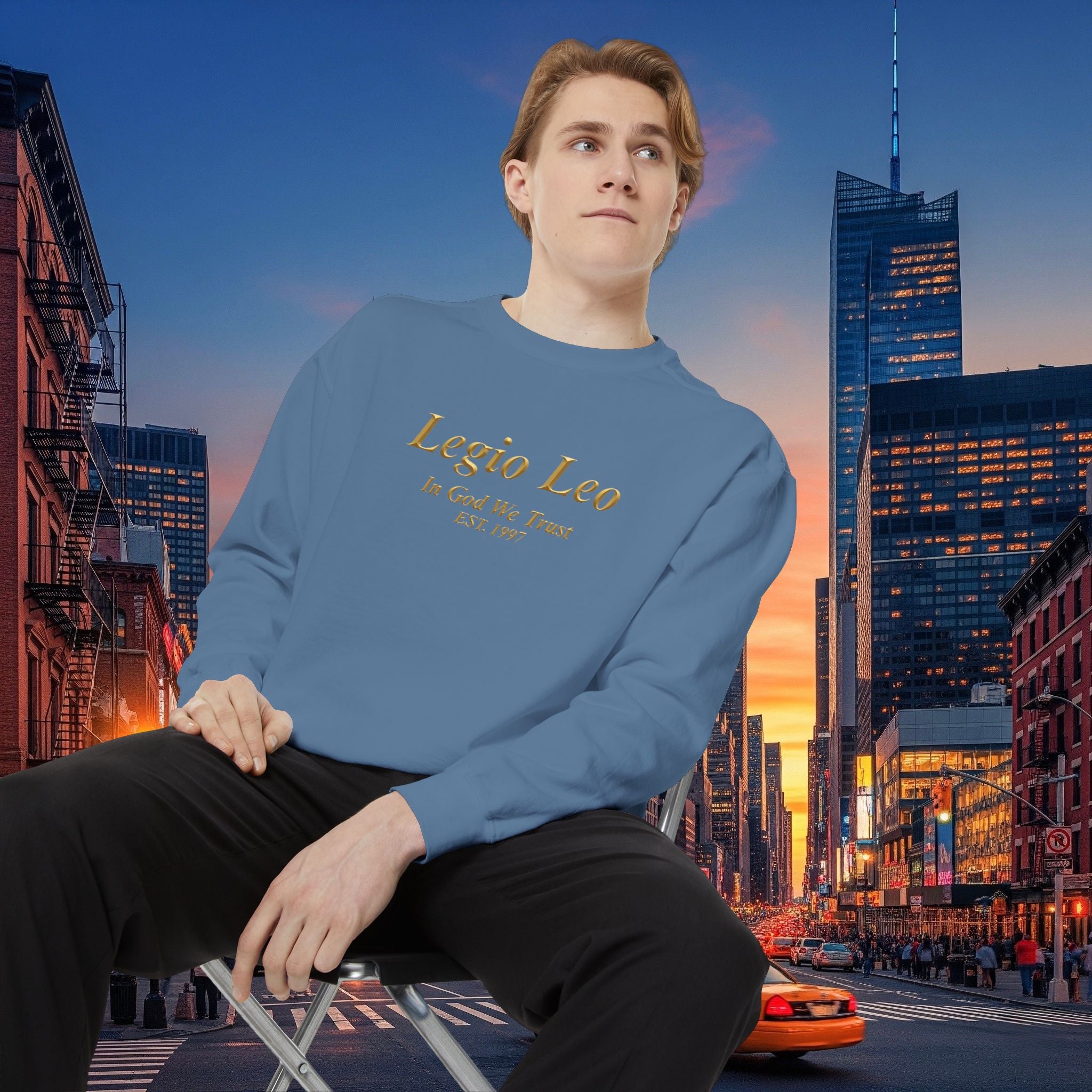 Legio Leo Sweatshirt – Minimal Gold Script Brothers 4 Life  Crewneck