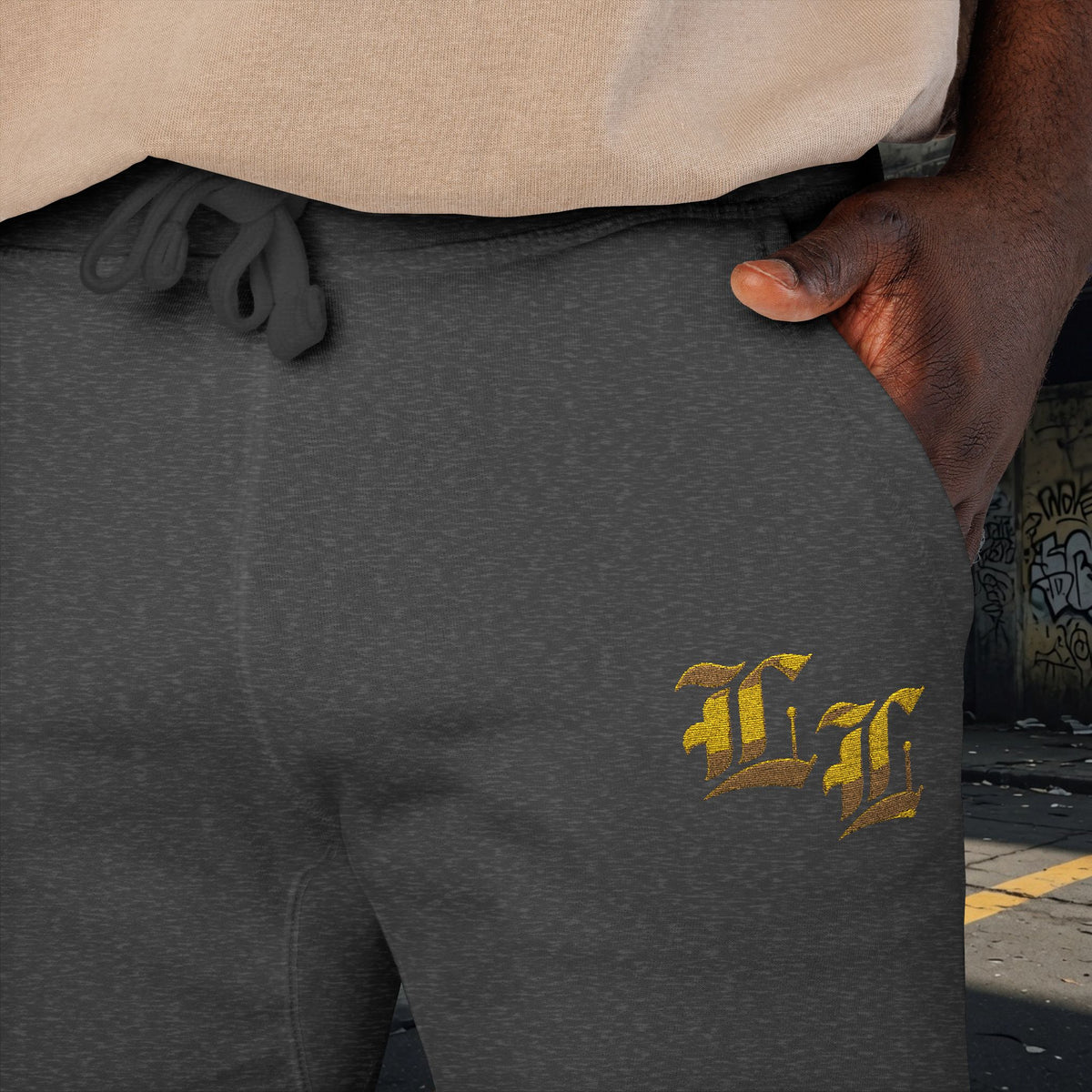Legio Leo Embroidered Streetwear Fleece Sweatpants