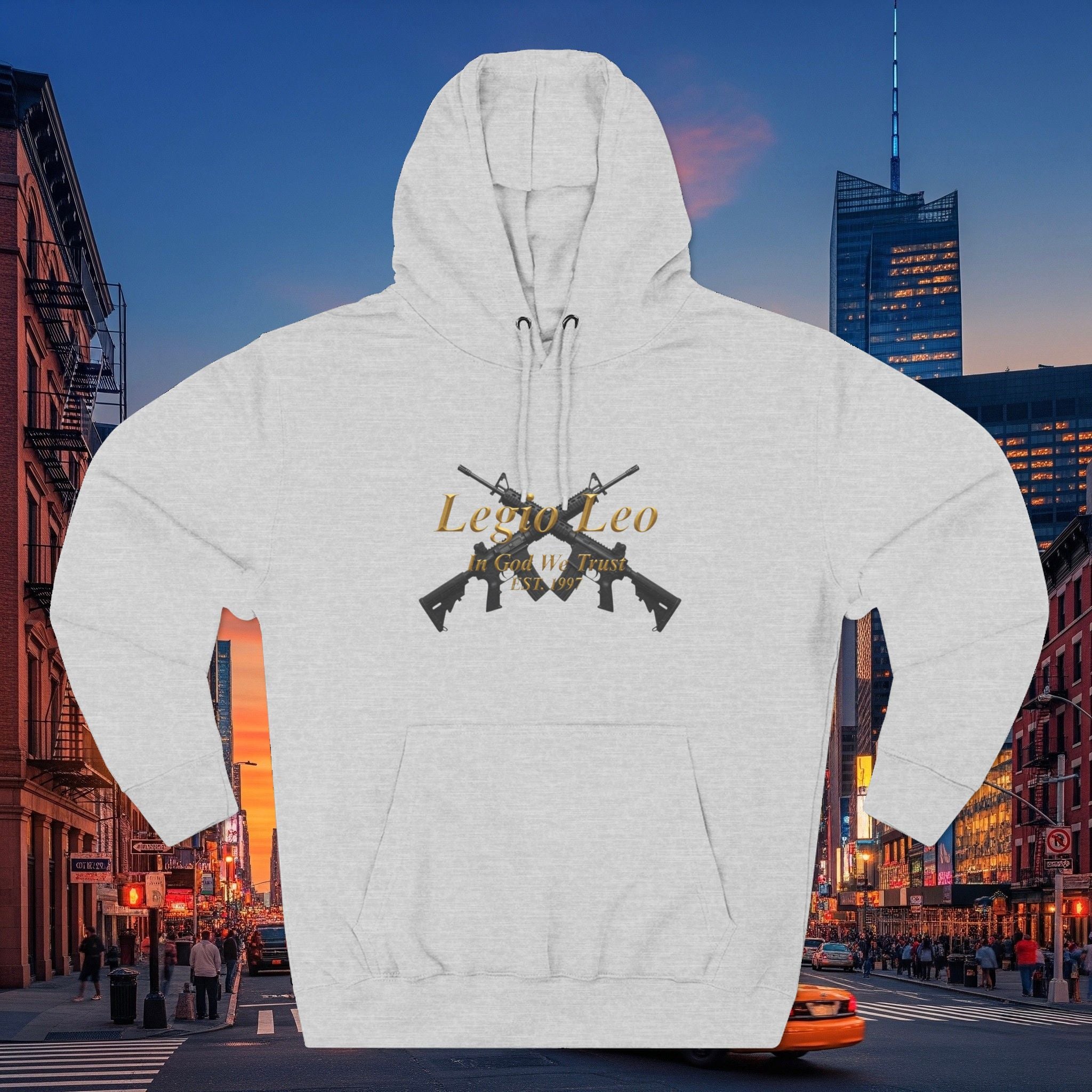 Legio Leo Warrior Fleece Hoodie – Minimal Gold Script Pullover
