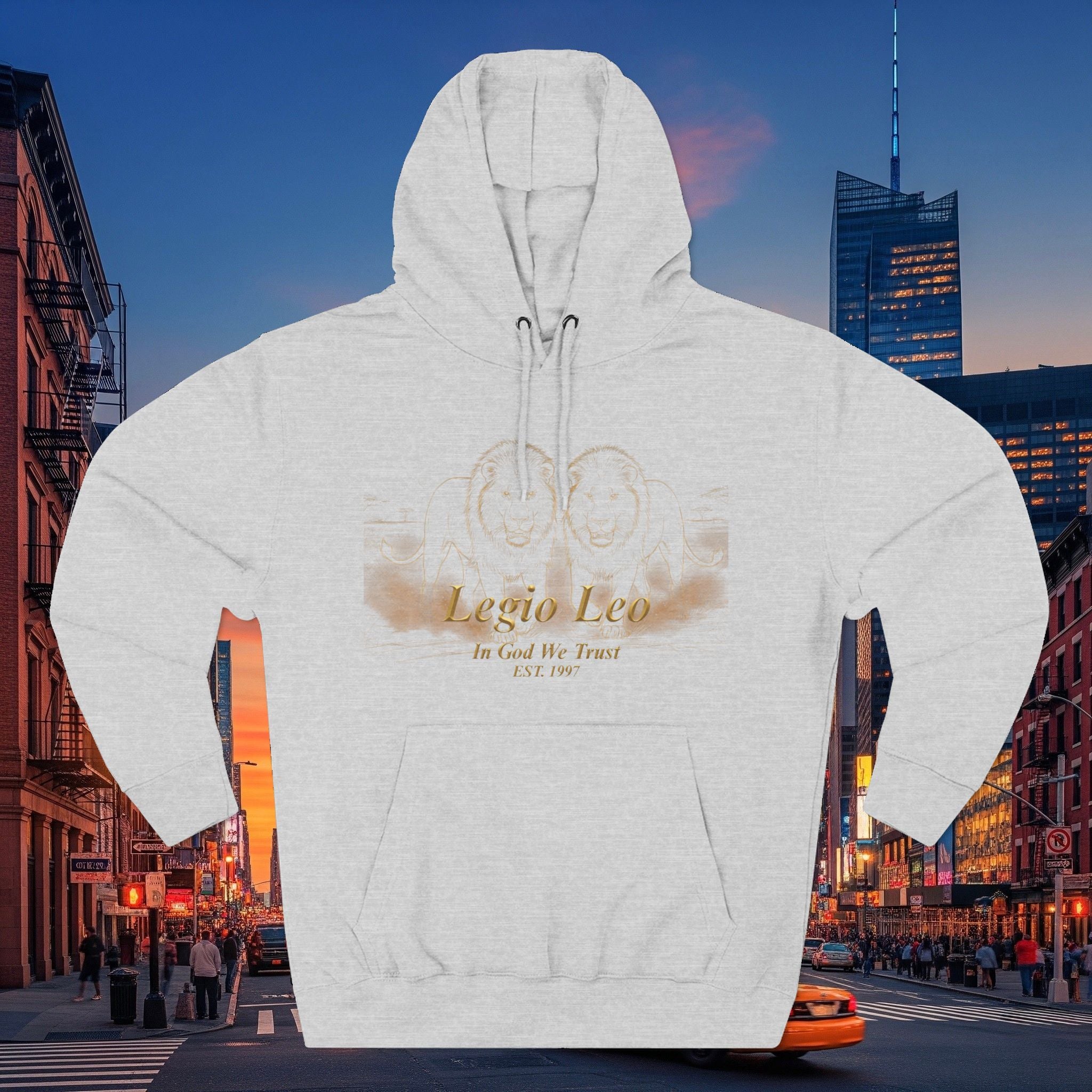 Legio Leo Fleece Hoodie – Minimal Gold Script Brothers 4 Life Pullover