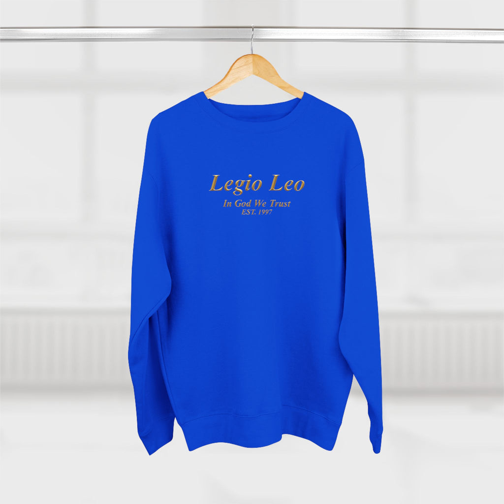 Legio Leo Crewneck Sweatshirt — 'In God We Trust' Minimalist Logo Sweatshirt