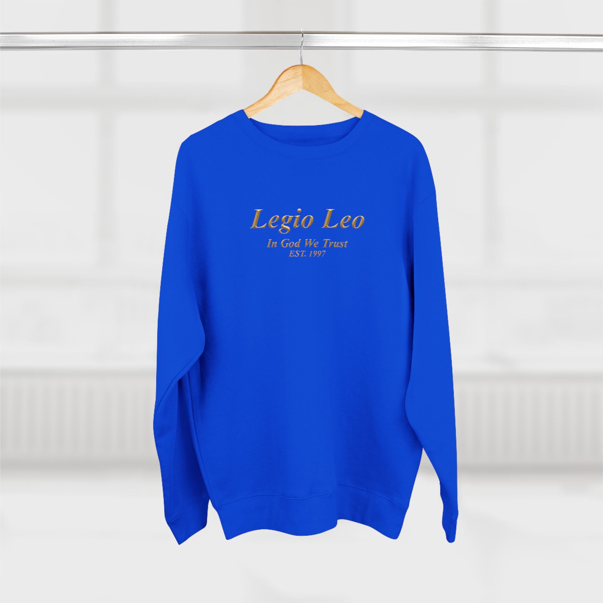 Legio Leo Crewneck Sweatshirt — 'In God We Trust' Minimalist Logo Sweatshirt