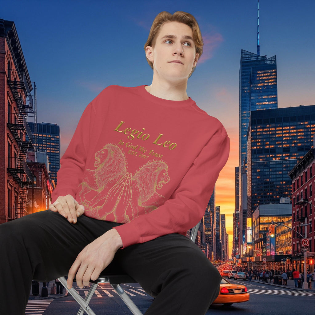 Legio Leo Sweatshirt – Minimal Gold Script Battle Ready Lions Crewneck