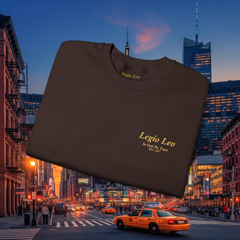 Legio Leo Crewneck Sweatshirt | In God We Trust Embroidery