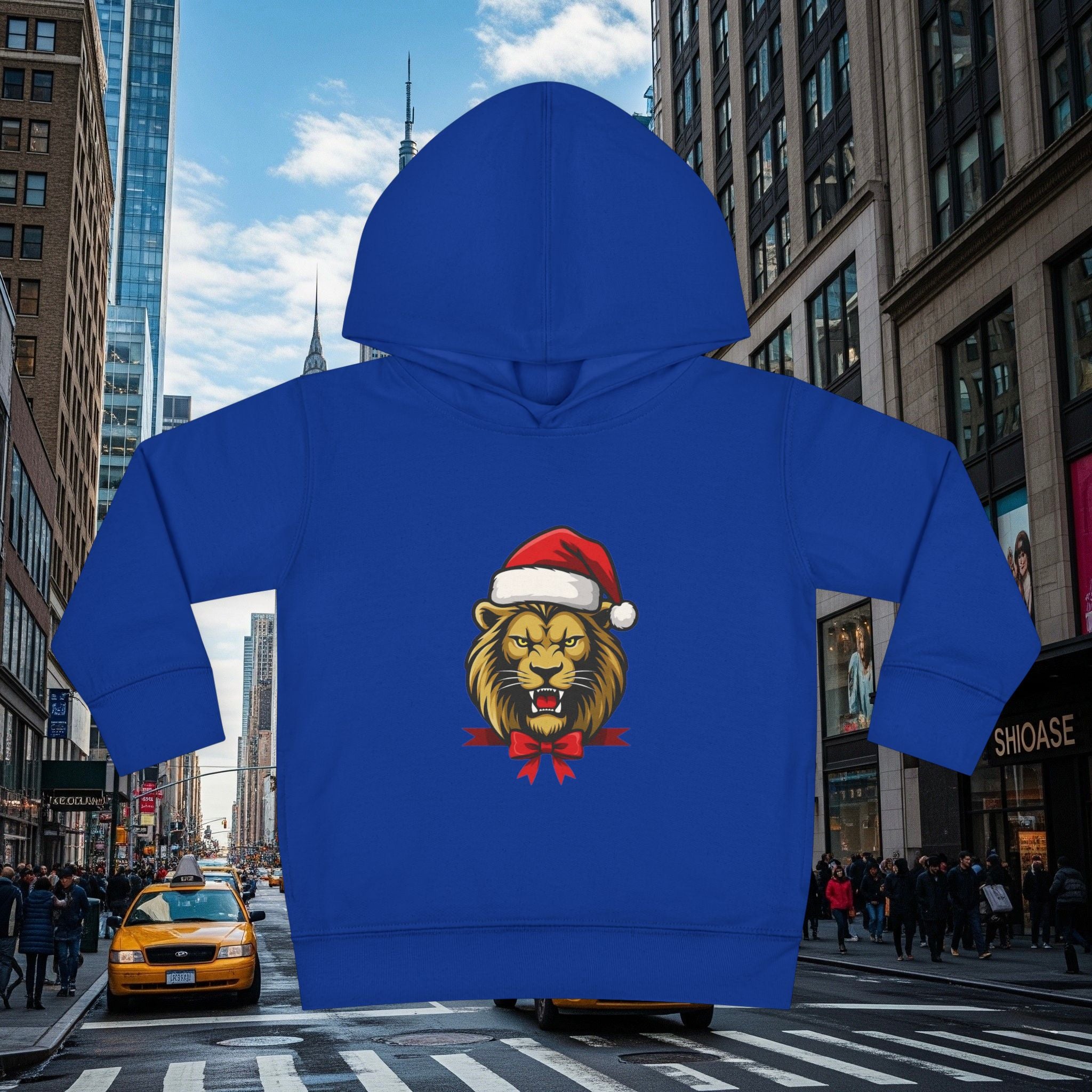 Christmas Legio Leo’s Toddler Pullover Fleece Hoodie (Grown Lion)