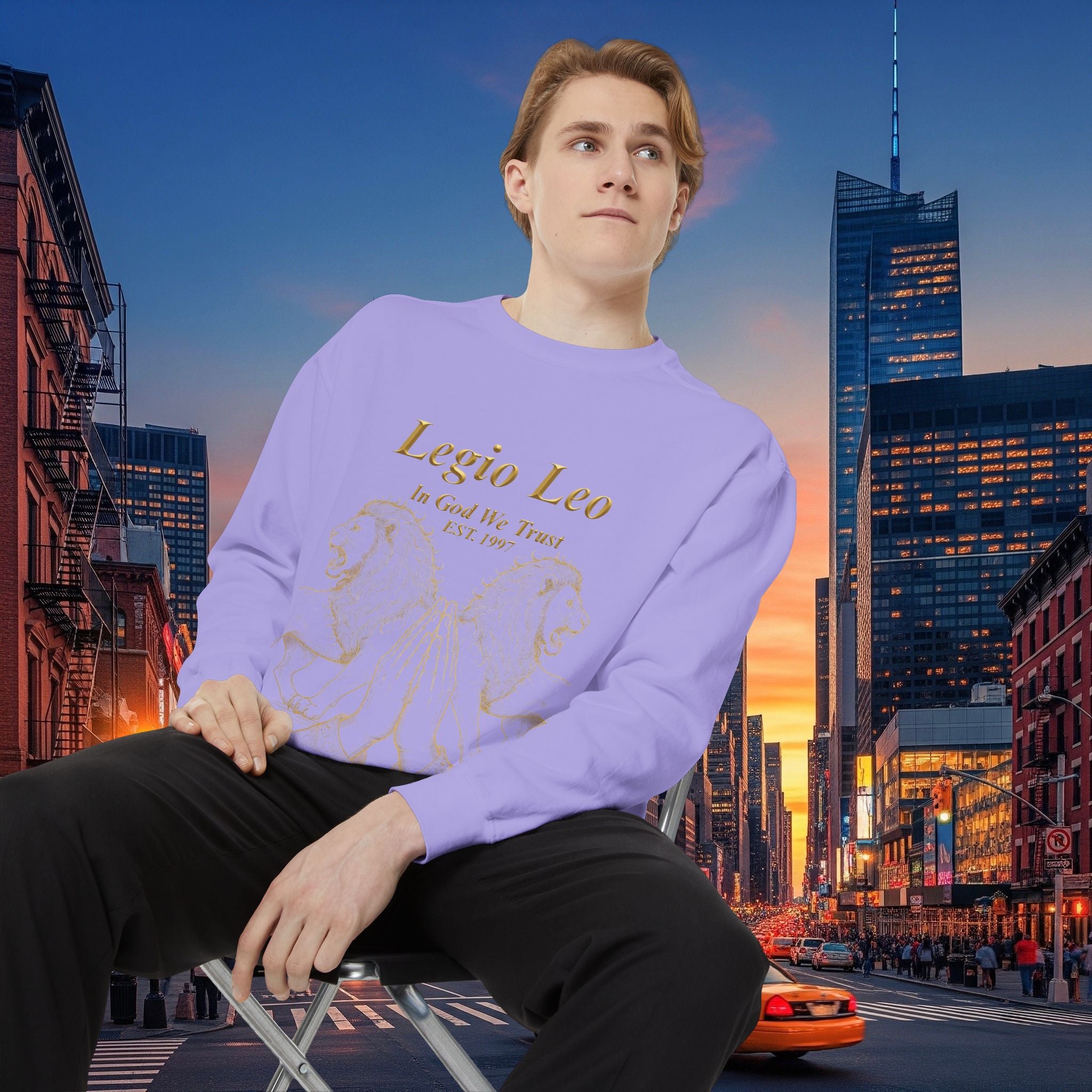 Legio Leo Sweatshirt – Minimal Gold Script Battle Ready Lions Crewneck