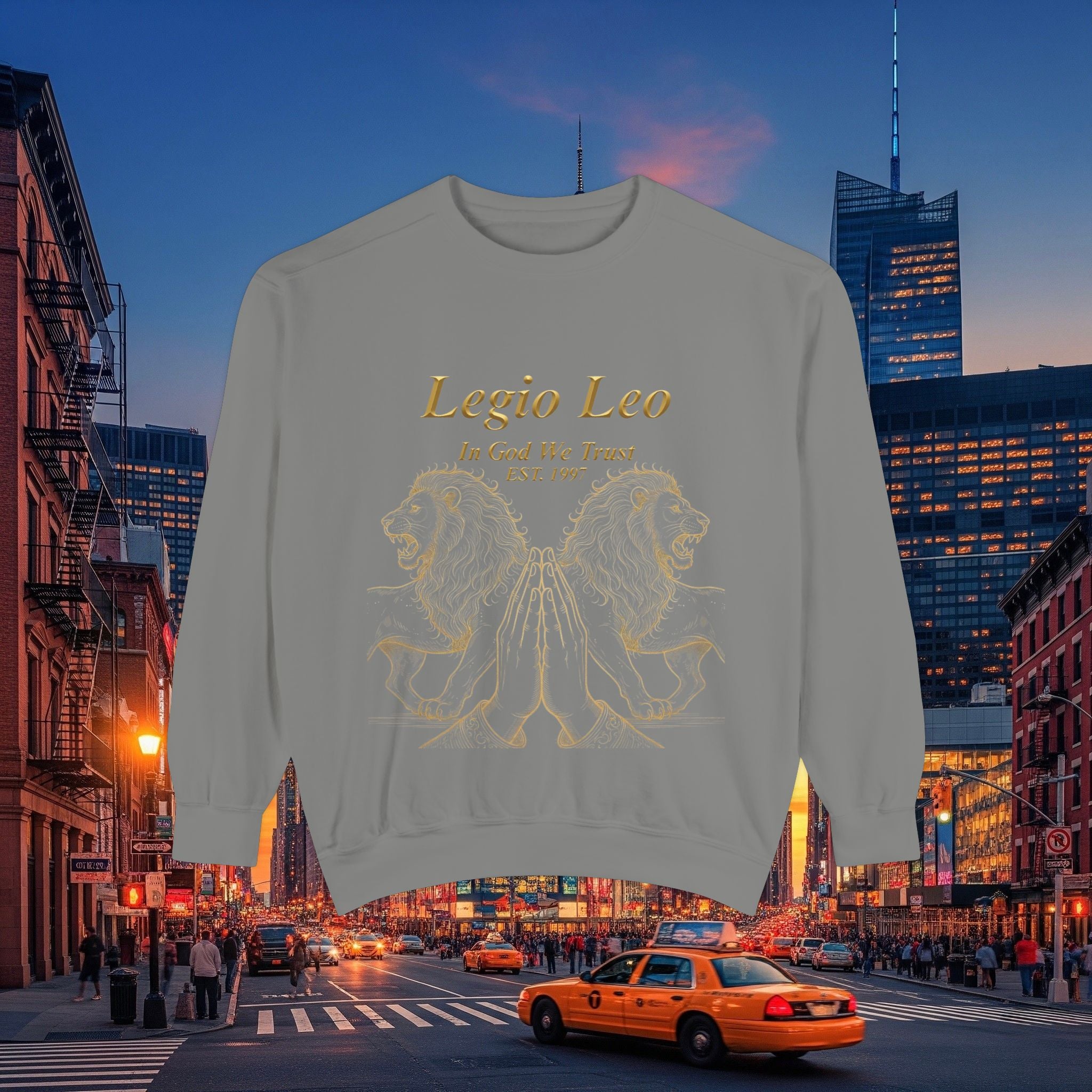Legio Leo Sweatshirt – Minimal Gold Script Battle Ready Lions Crewneck