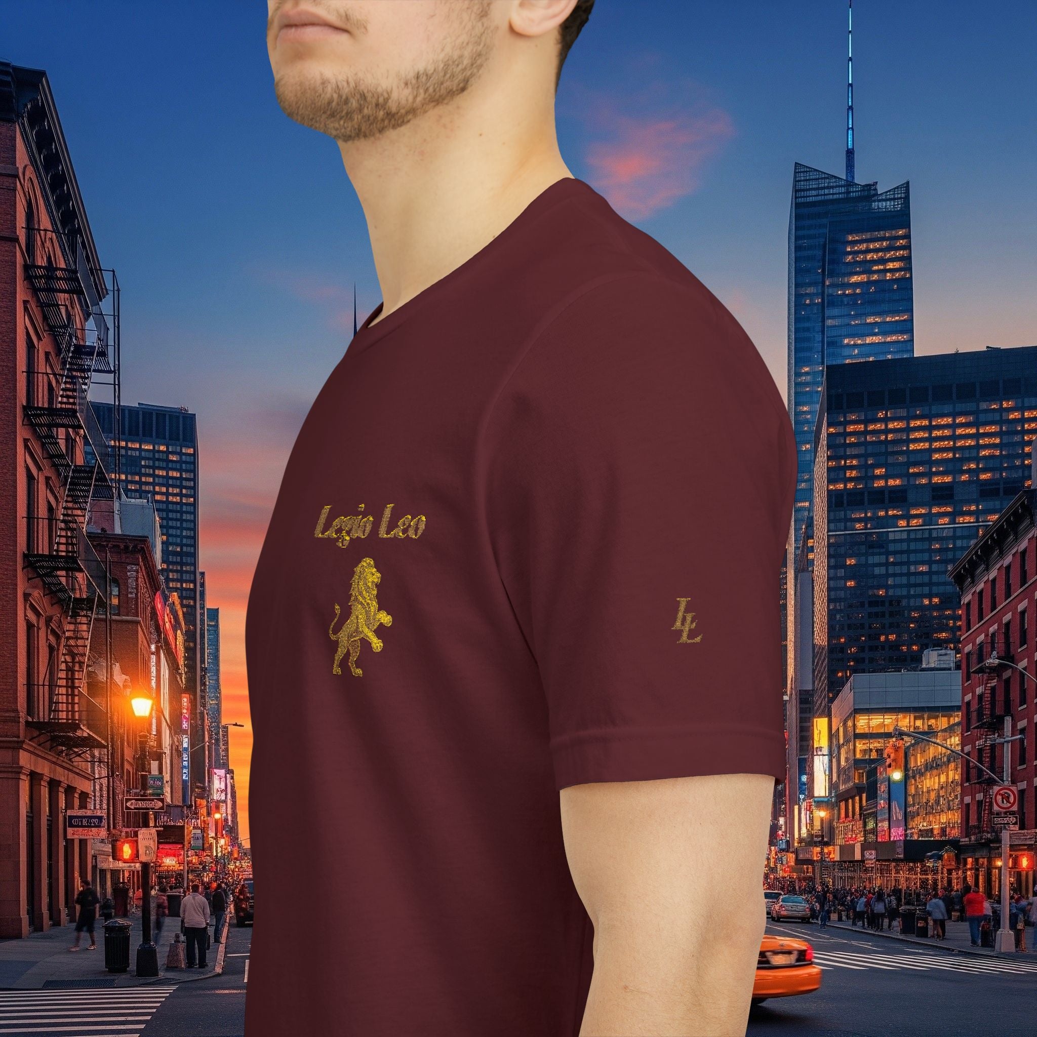 Legio Leo — Legio Leo & Golden Lion Embroidered Short Sleeve T-Shirt