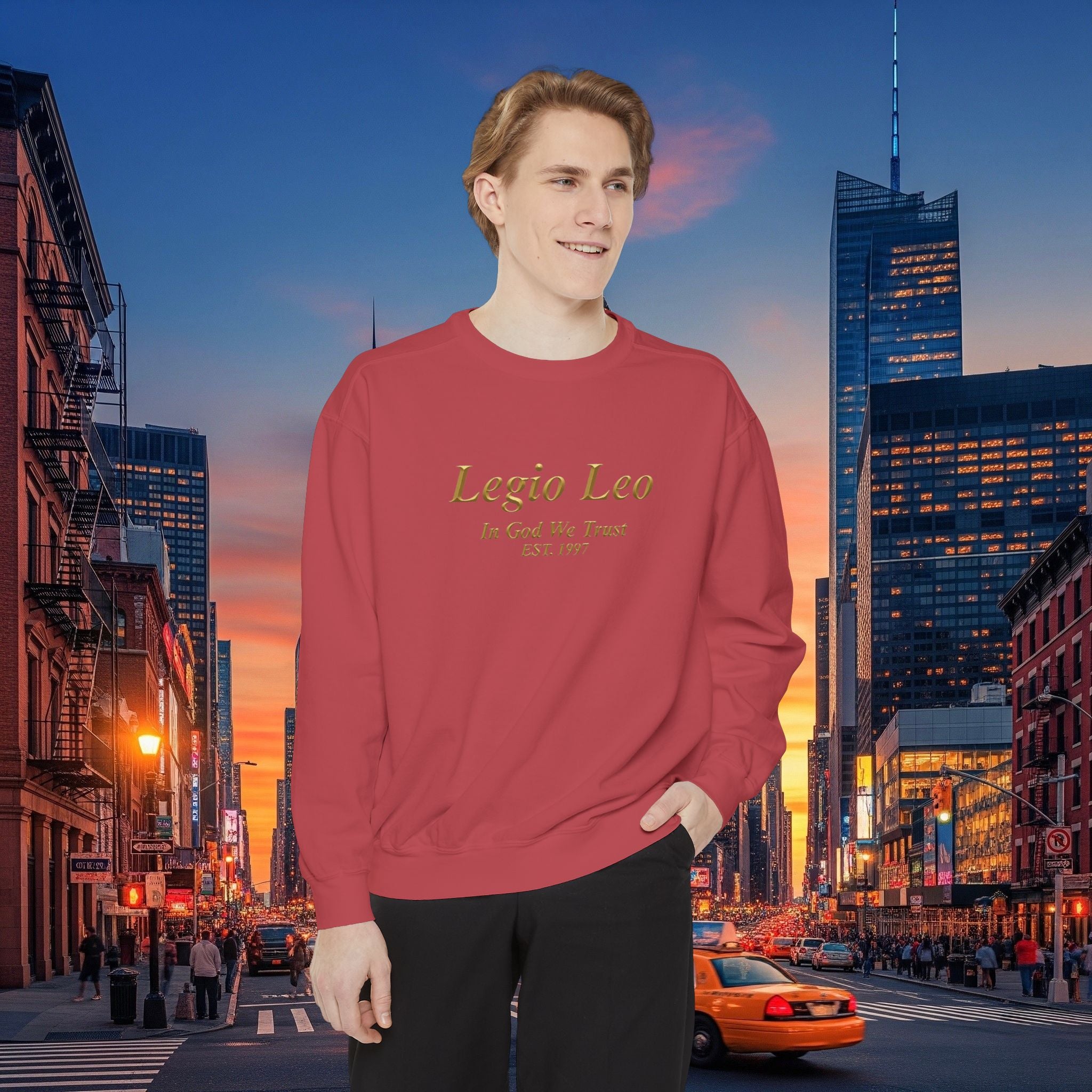 Legio Leo Sweatshirt – Minimal Gold Script Brothers 4 Life  Crewneck