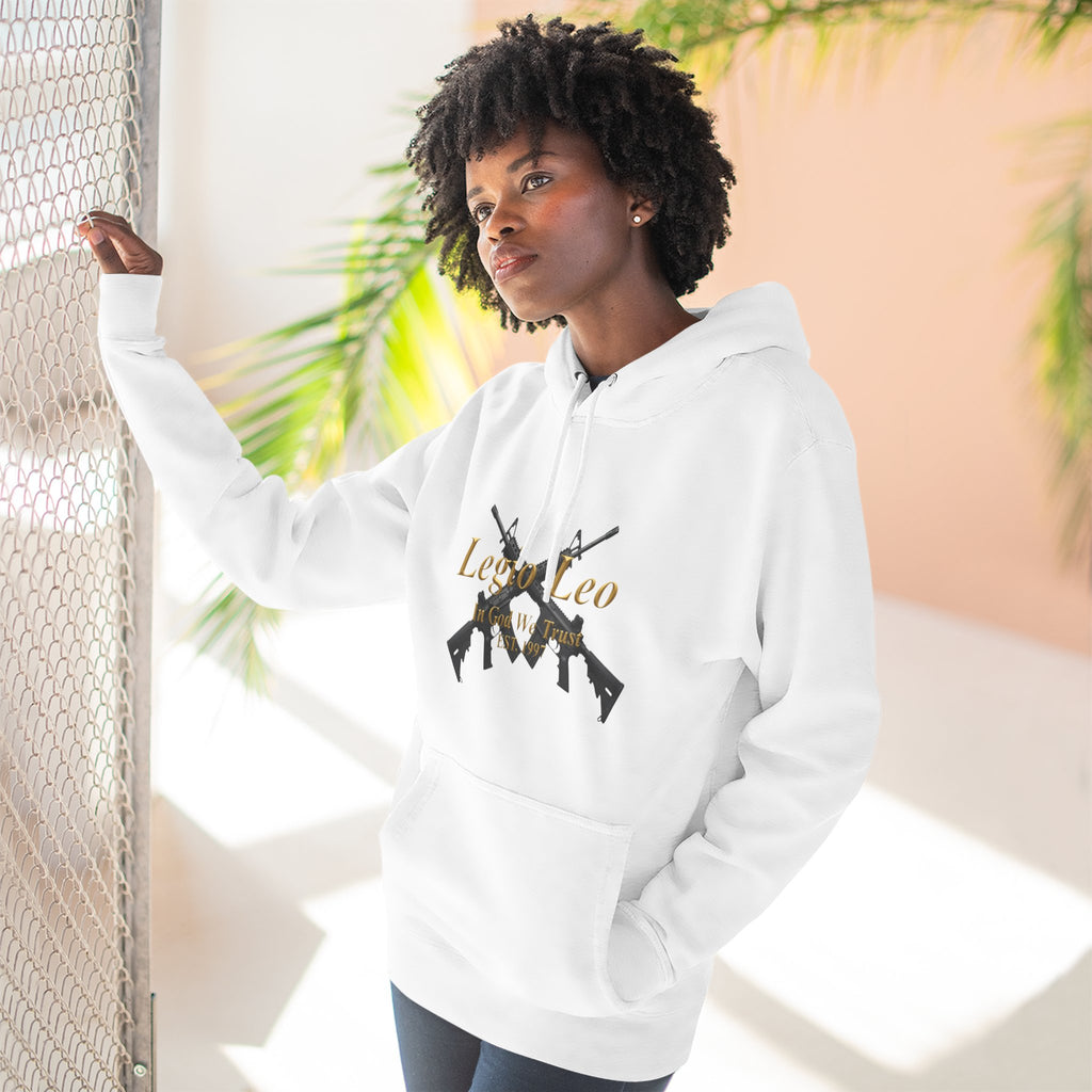Legio Leo Warrior Fleece Hoodie – Minimal Gold Script Pullover