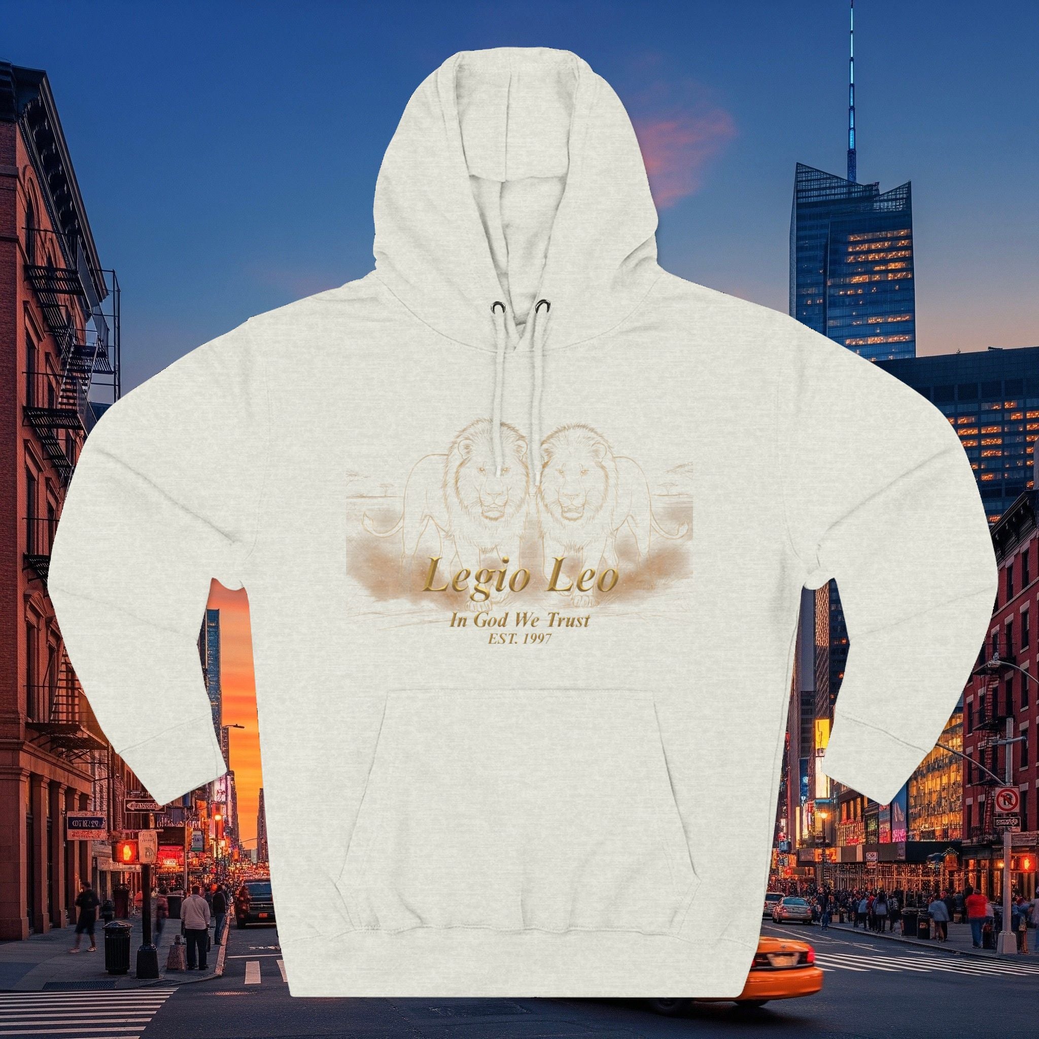 Legio Leo Fleece Hoodie – Minimal Gold Script Brothers 4 Life Pullover