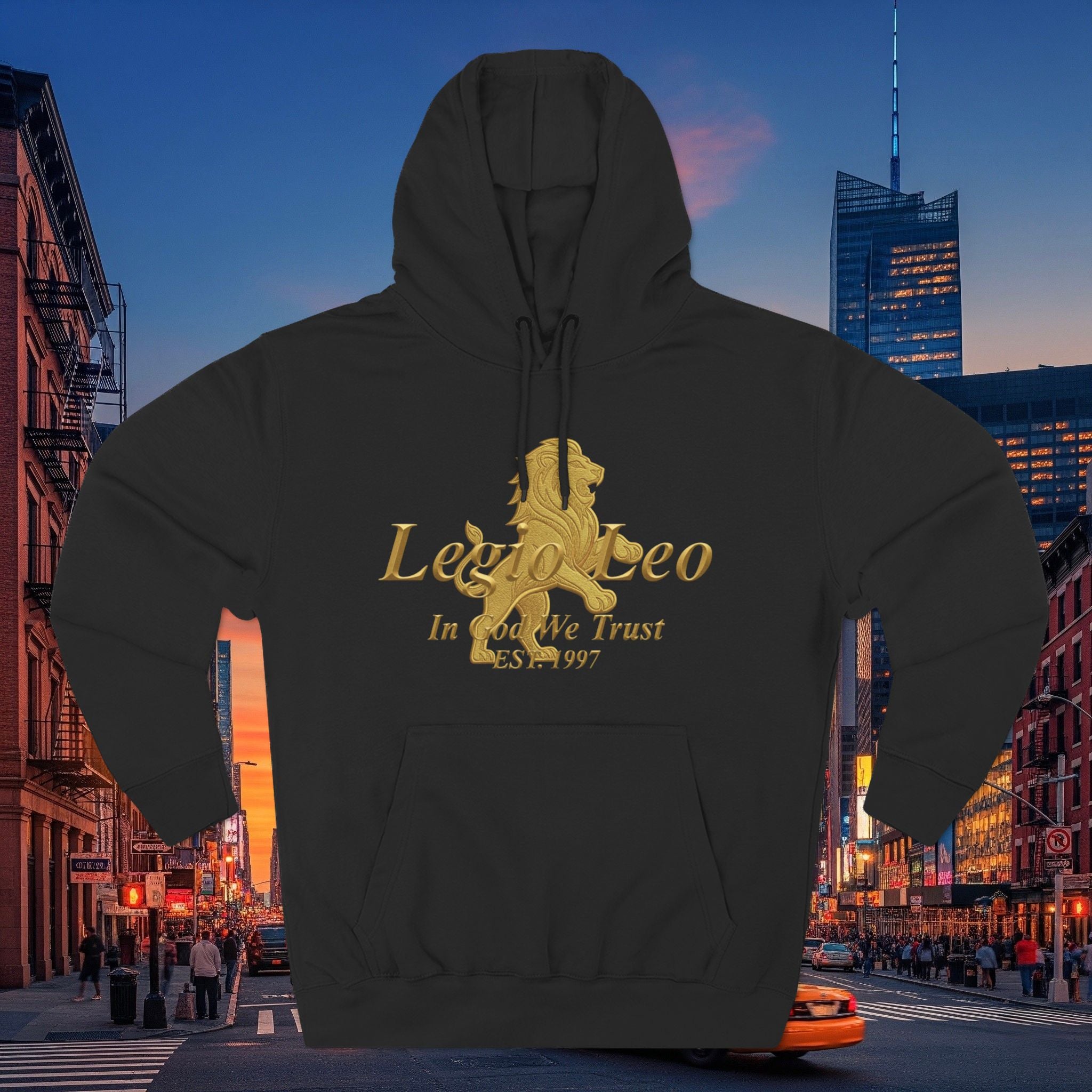 Legio Leo Golden Edition Fleece Hoodie – Minimal Gold Script Pullover