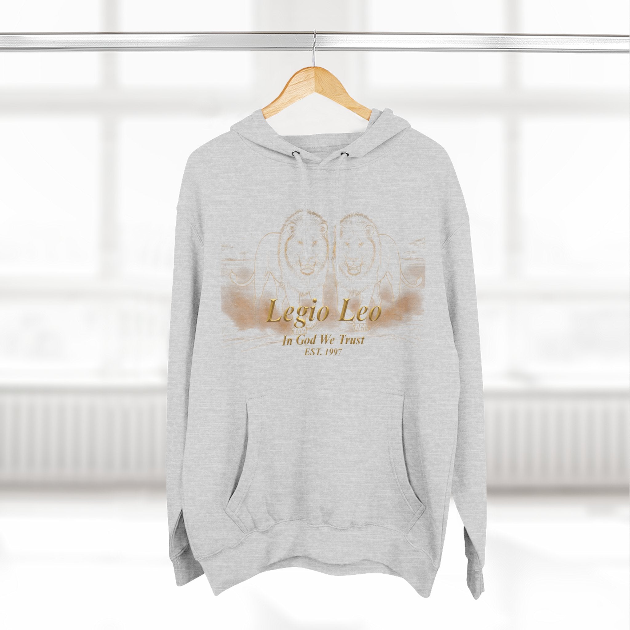 Legio Leo Fleece Hoodie – Minimal Gold Script Brothers 4 Life Pullover
