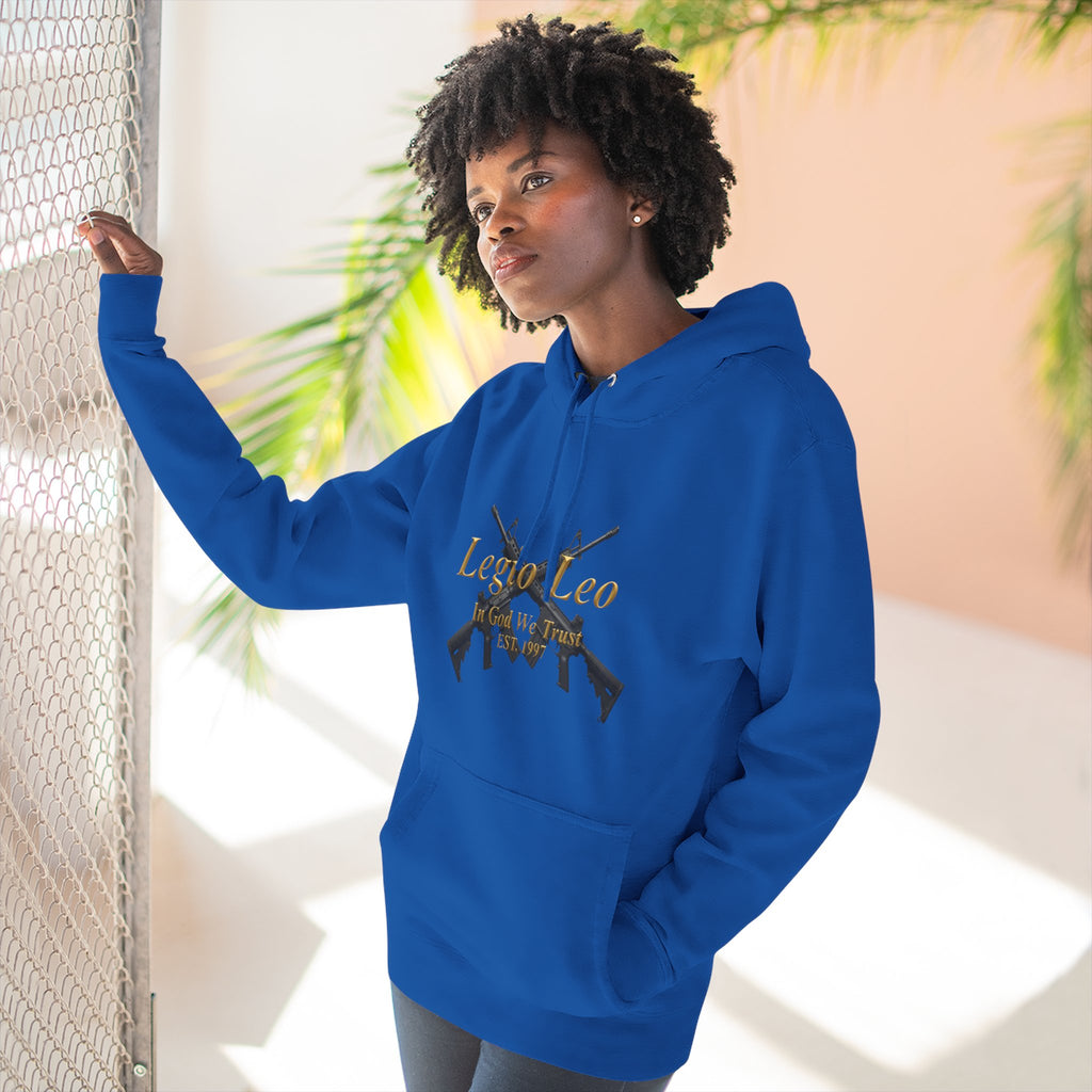 Legio Leo Warrior Fleece Hoodie – Minimal Gold Script Pullover