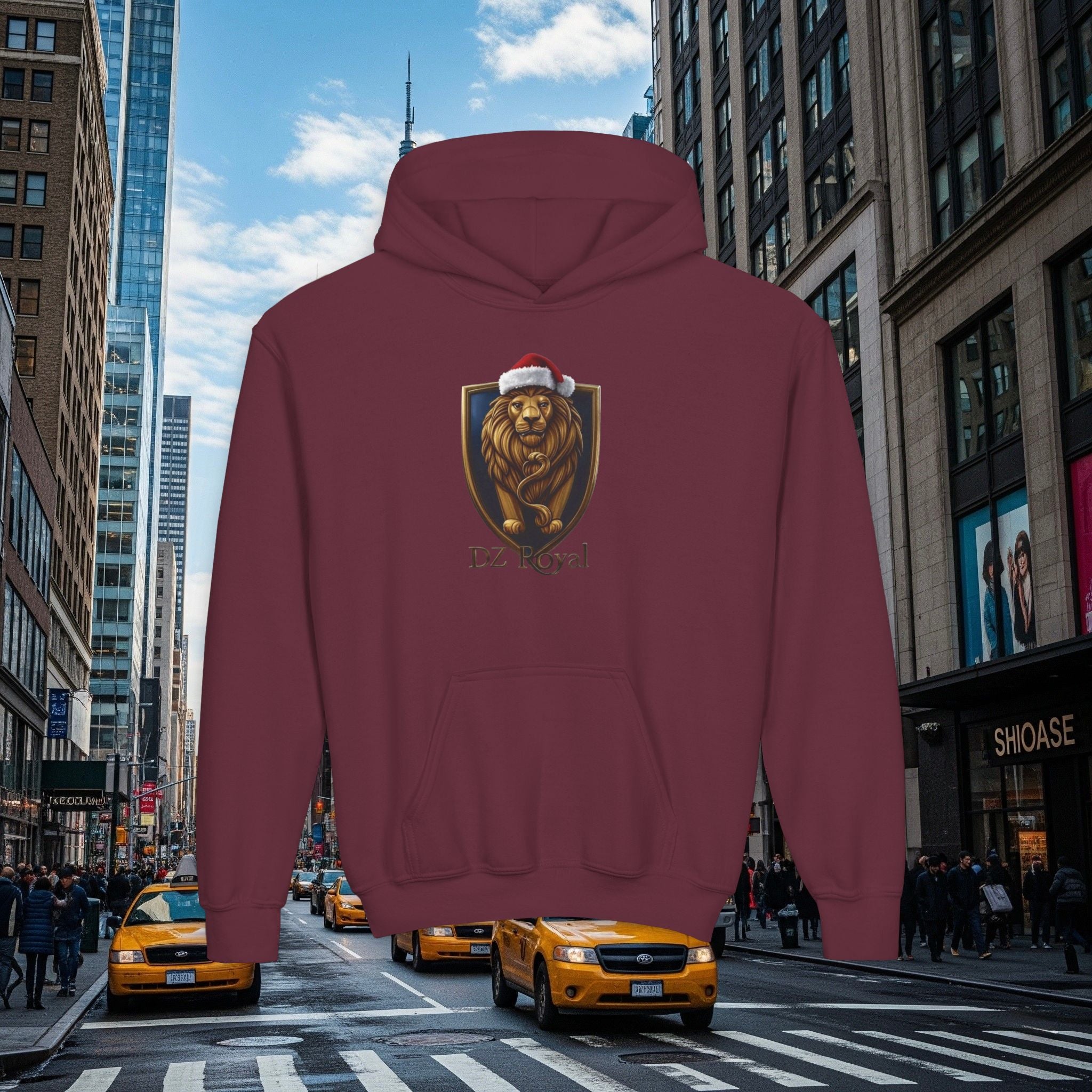 DZ Royal’s Christmas Youth Hoodie (Grown Lion)