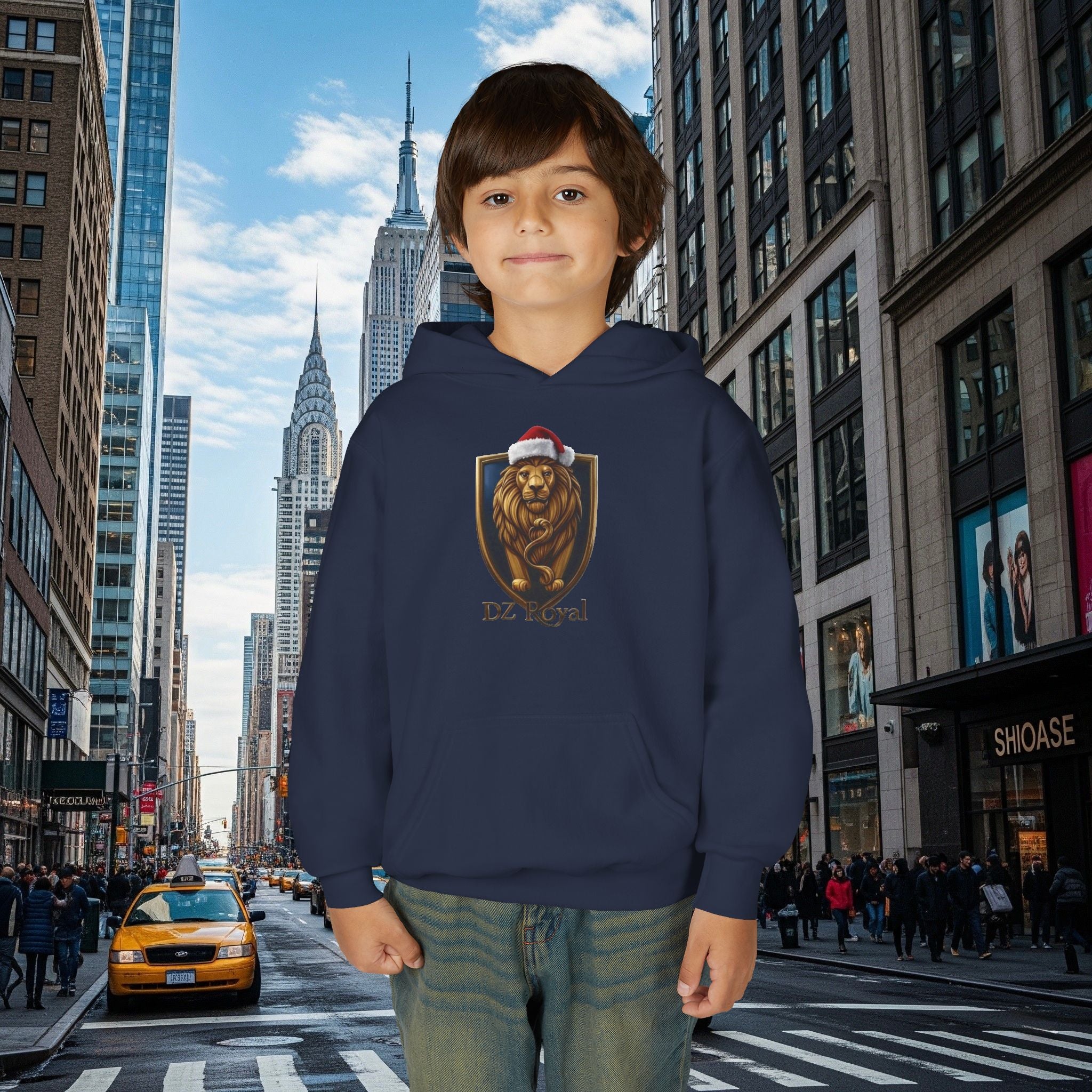 DZ Royal’s Christmas Youth Hoodie (Grown Lion)