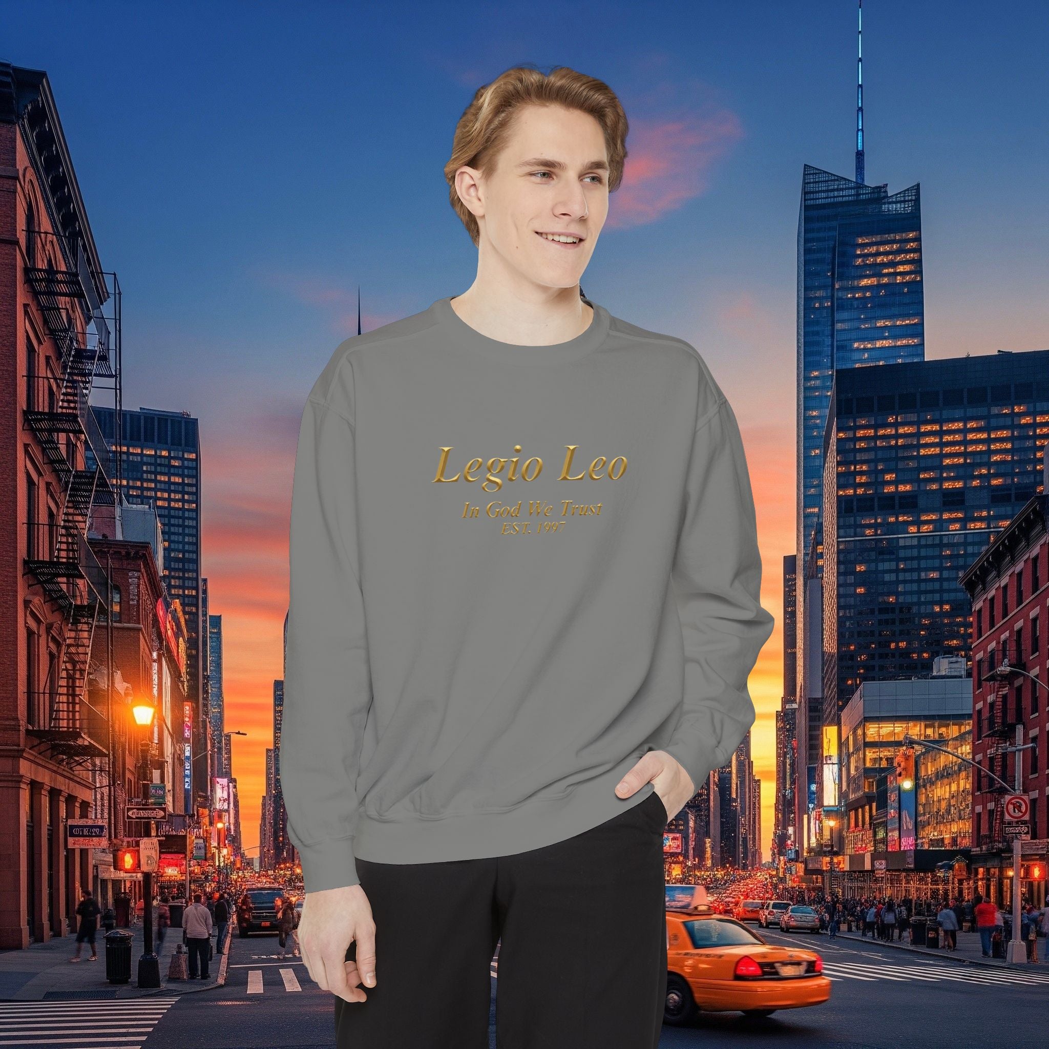 Legio Leo Sweatshirt – Minimal Gold Script Brothers 4 Life  Crewneck