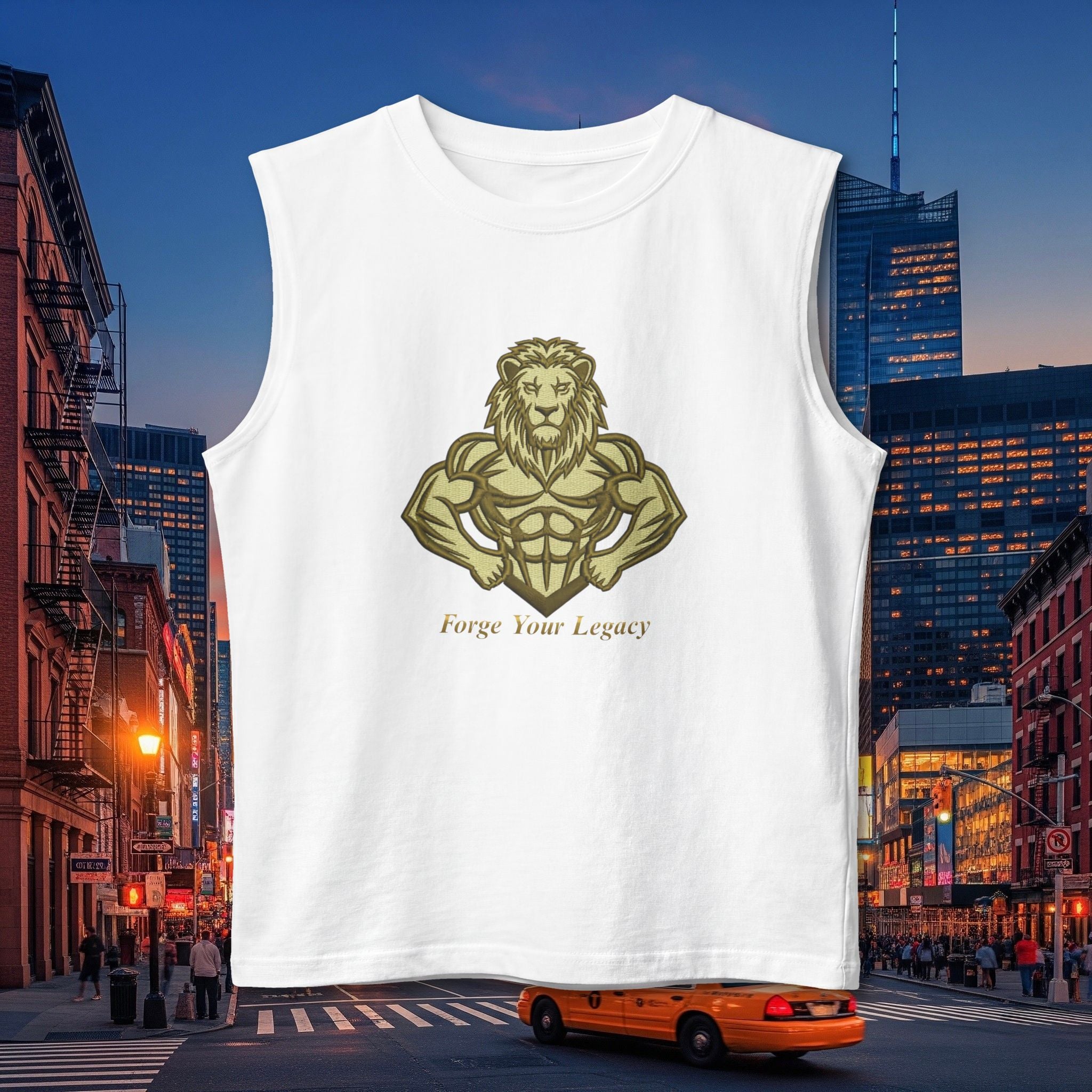 Muscle Tank — 'Forge Your Legacy' Minimalist Gold Crest