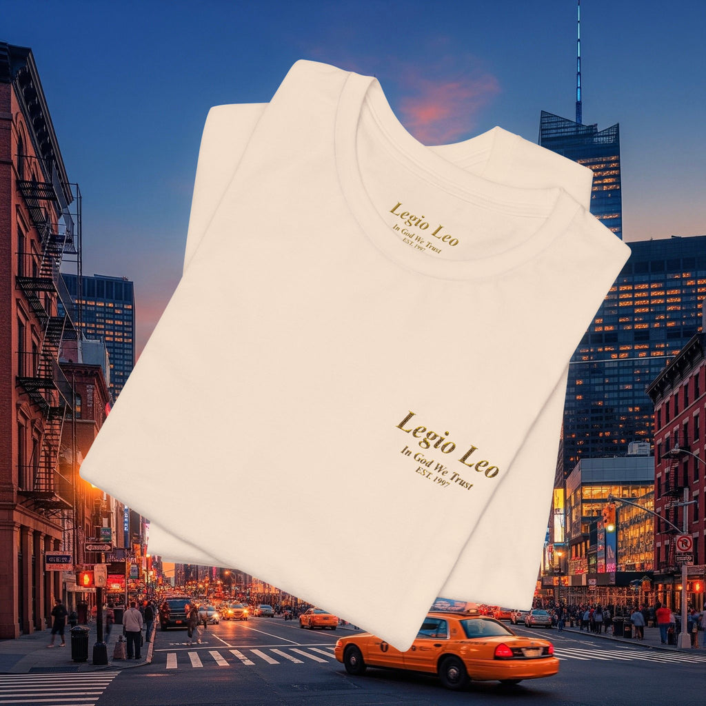 Legio Leo Tee — Embroidered (In God We Trust) Short Sleeve T-Shirt