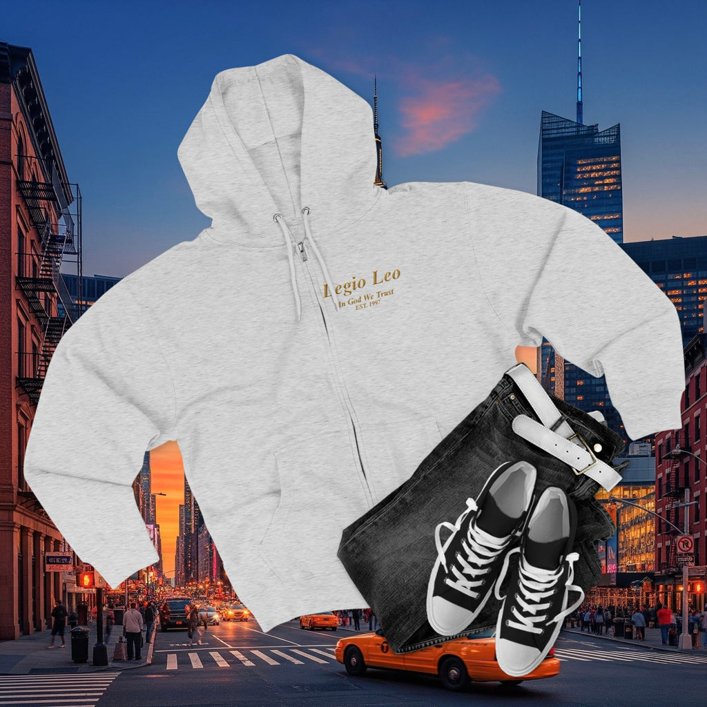 Zip Hoodie — "Legio Leo" Classic Small Chest Logo Zip-Up