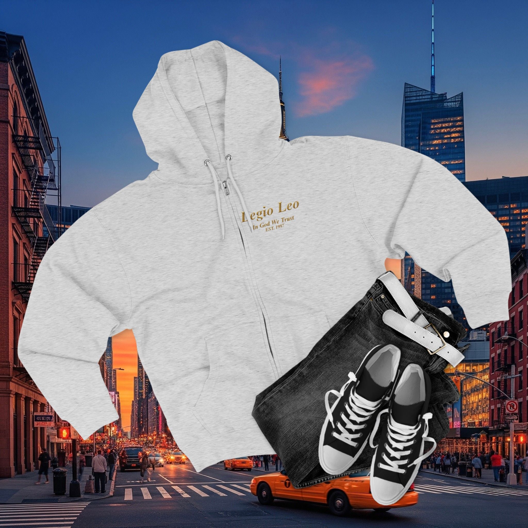 Zip Hoodie — "Legio Leo" Classic Small Chest Logo Zip-Up