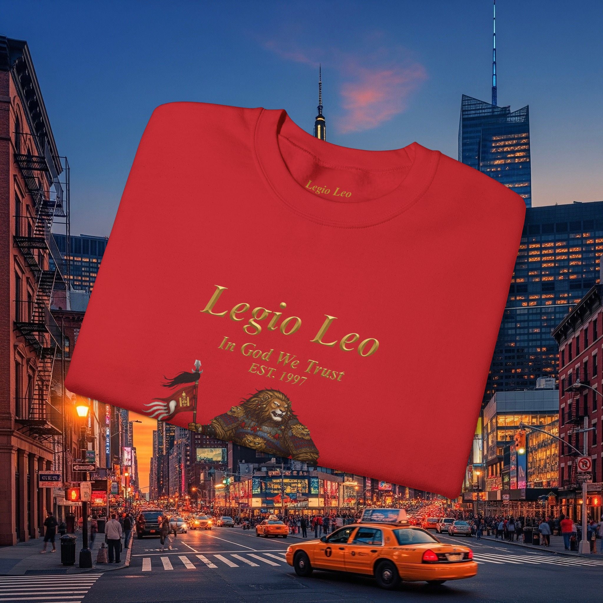 Legio Leo Cozy Crewneck Sweatshirt | Mongol Warrior Design