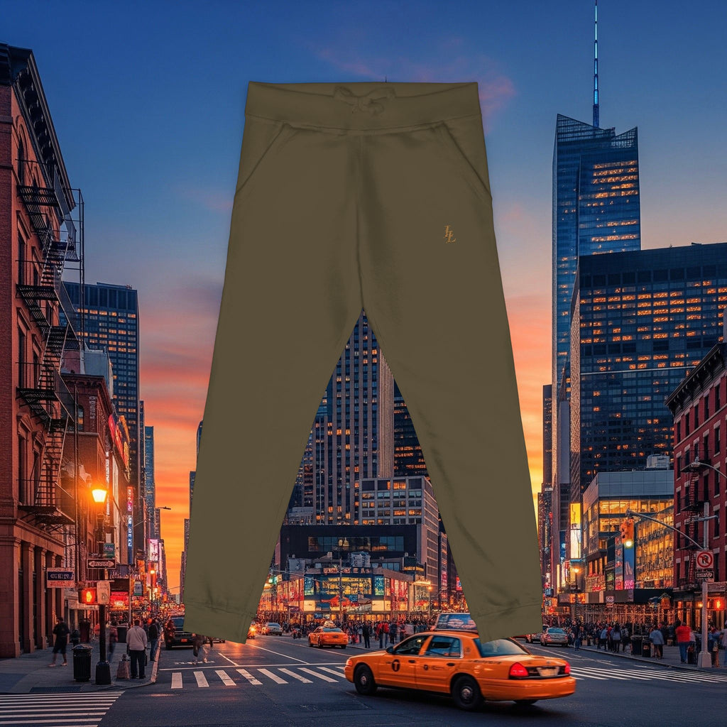 Legio Leo Sweatpants — OverLapping L’s Embroidery Design Cozy Fleece Joggers