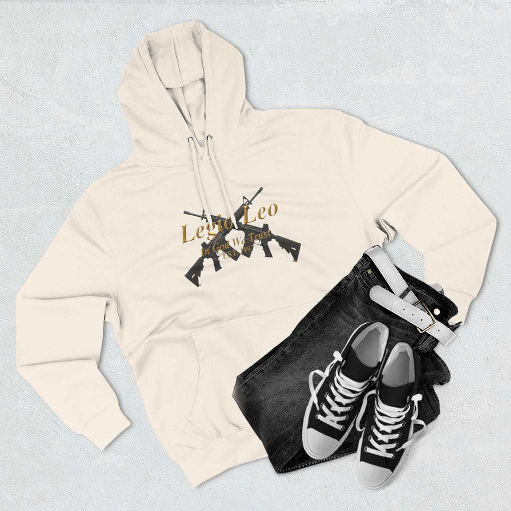 Legio Leo Warrior Fleece Hoodie – Minimal Gold Script Pullover