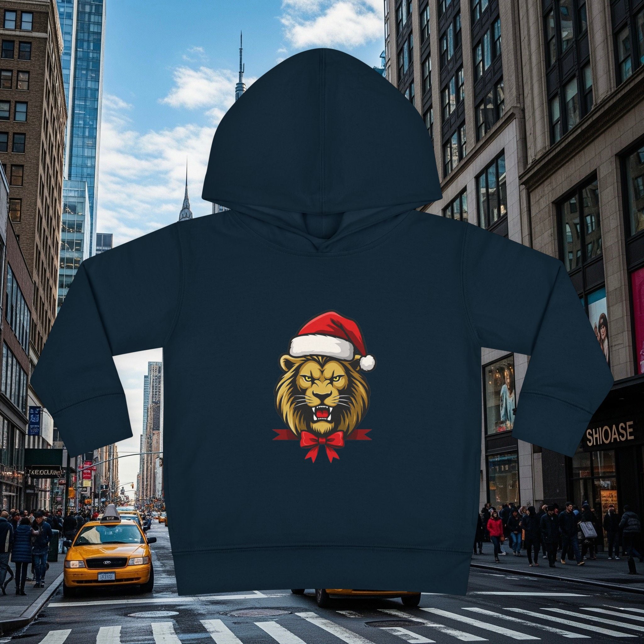 Christmas Legio Leo’s Toddler Pullover Fleece Hoodie (Grown Lion)