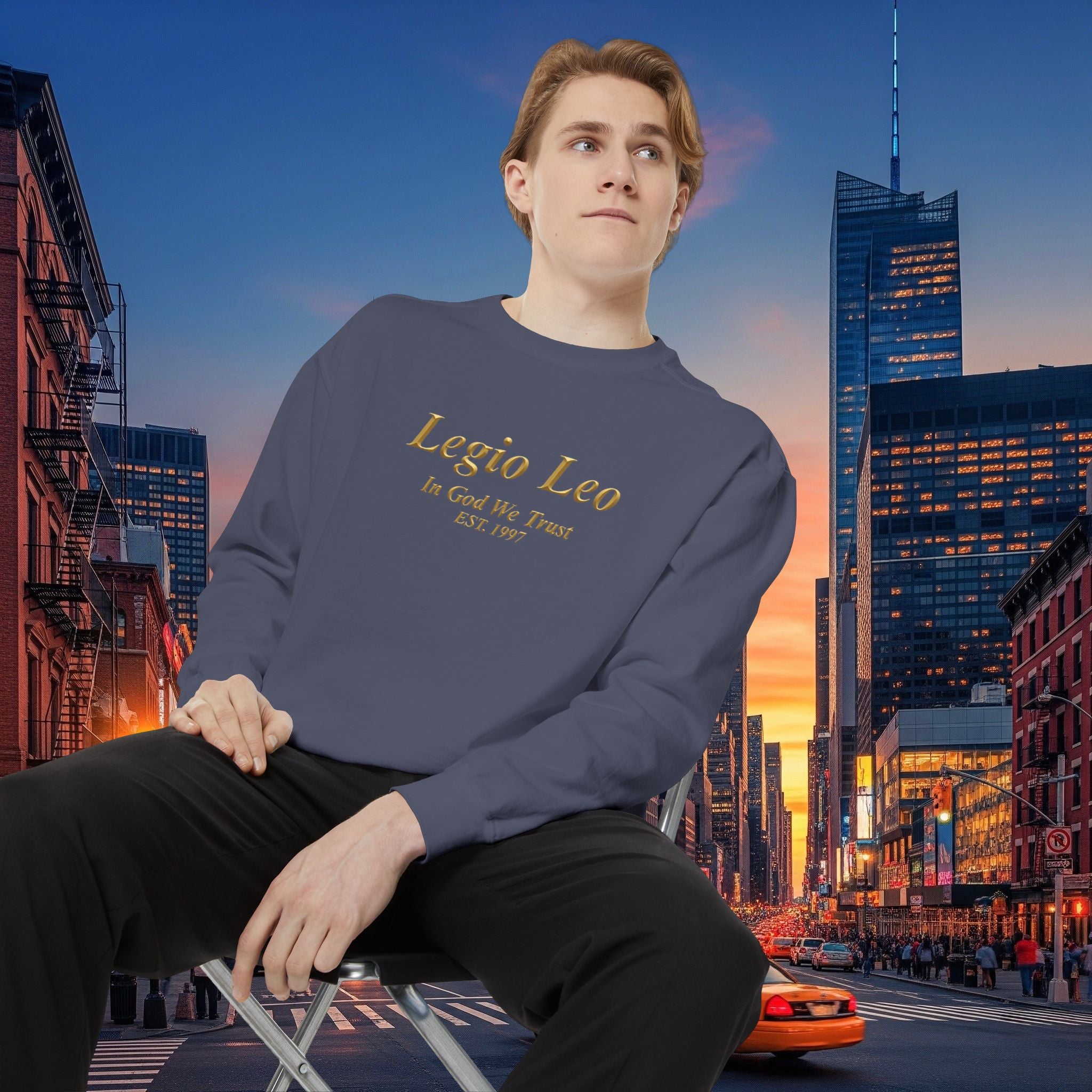 Legio Leo Sweatshirt – Minimal Gold Script Brothers 4 Life  Crewneck
